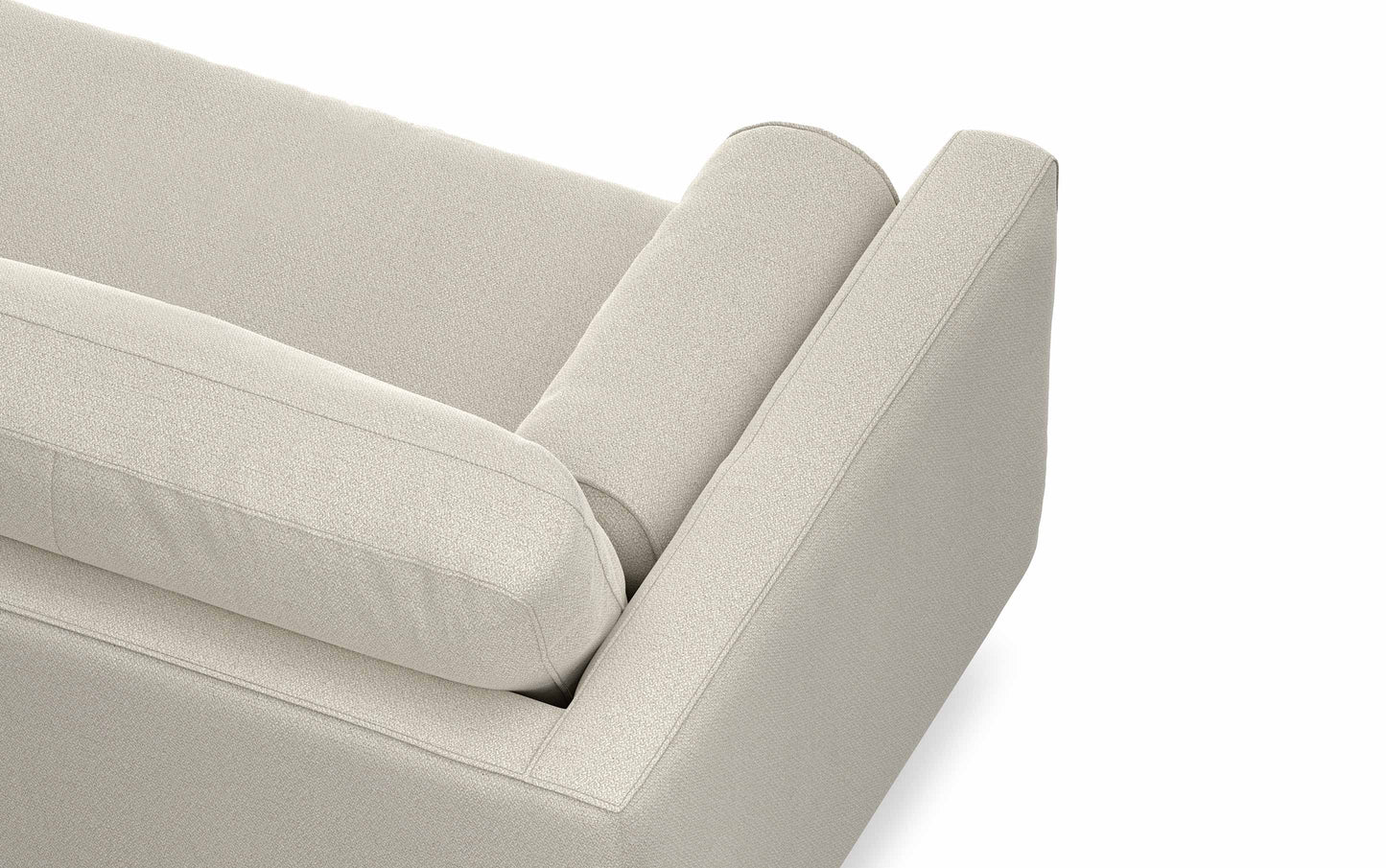 Cream White Woven-Blend Fabric | Morrison 72 inch Mid Century Sofa