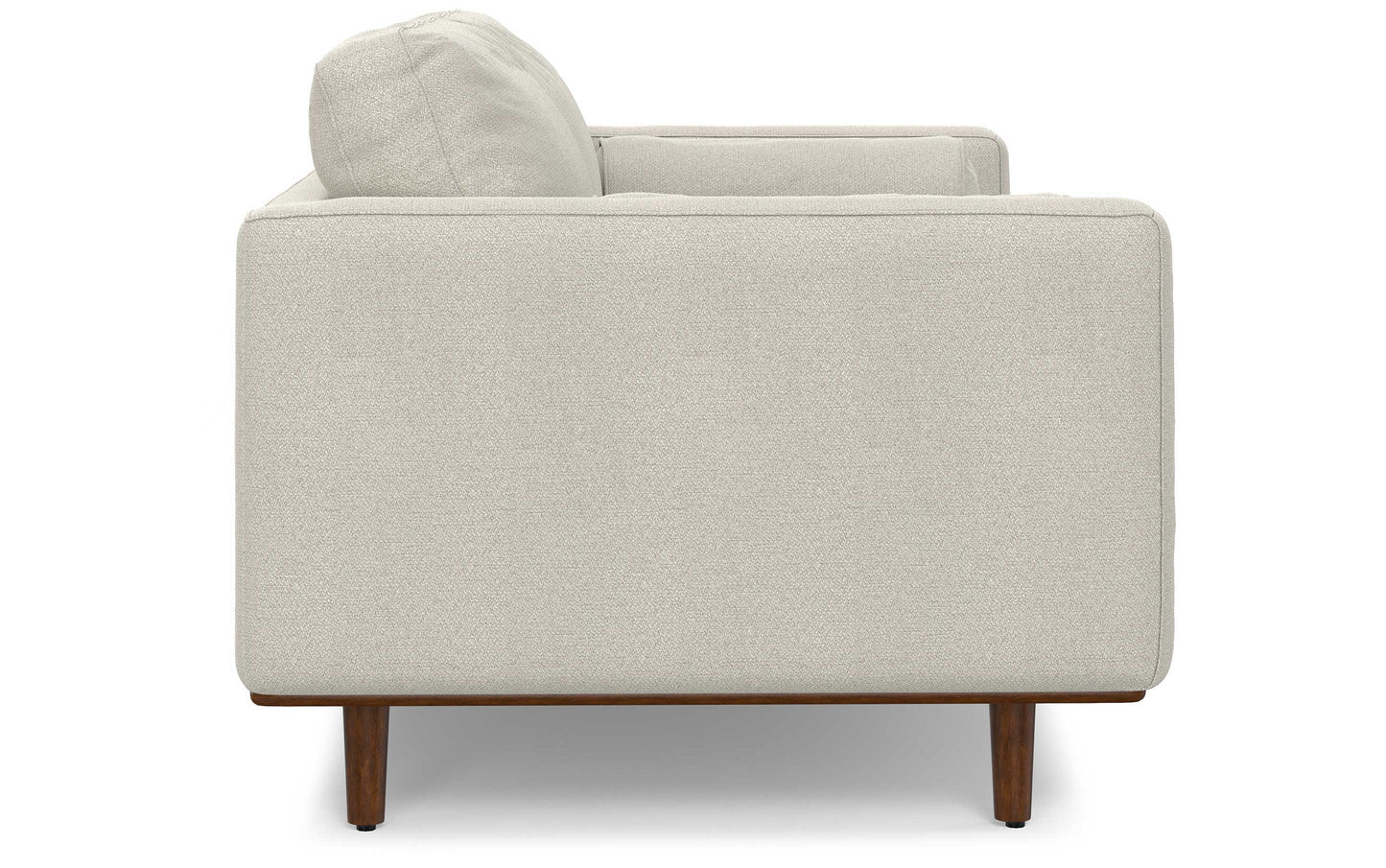 Cream White Woven-Blend Fabric | Morrison 72 inch Mid Century Sofa