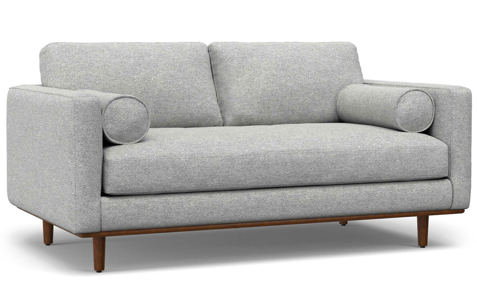 Mist Grey Woven Polyester Fabric | Morrison 72 inch Mid Century Sofa