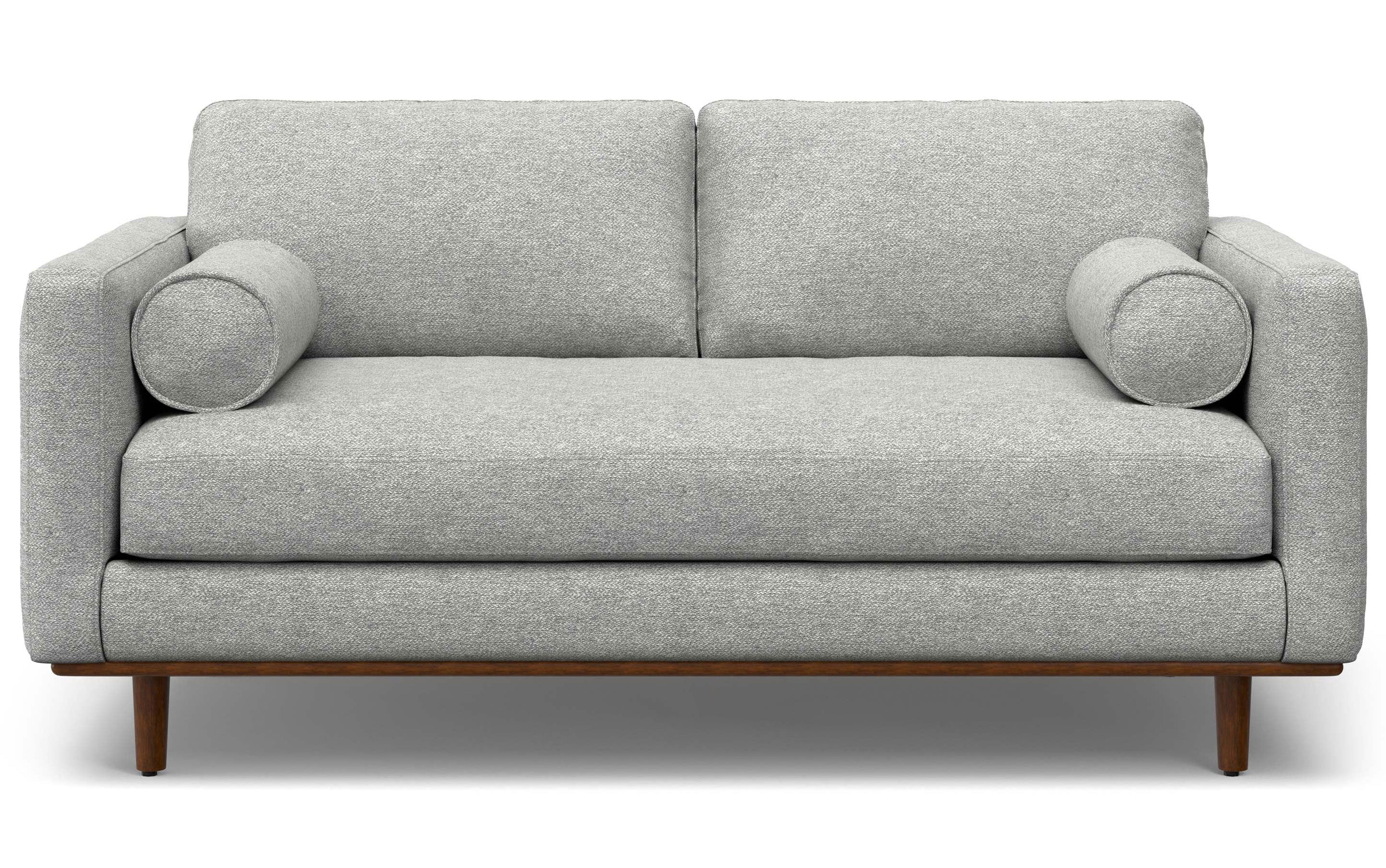 Mist Grey Woven Polyester Fabric | Morrison 72 inch Mid Century Sofa