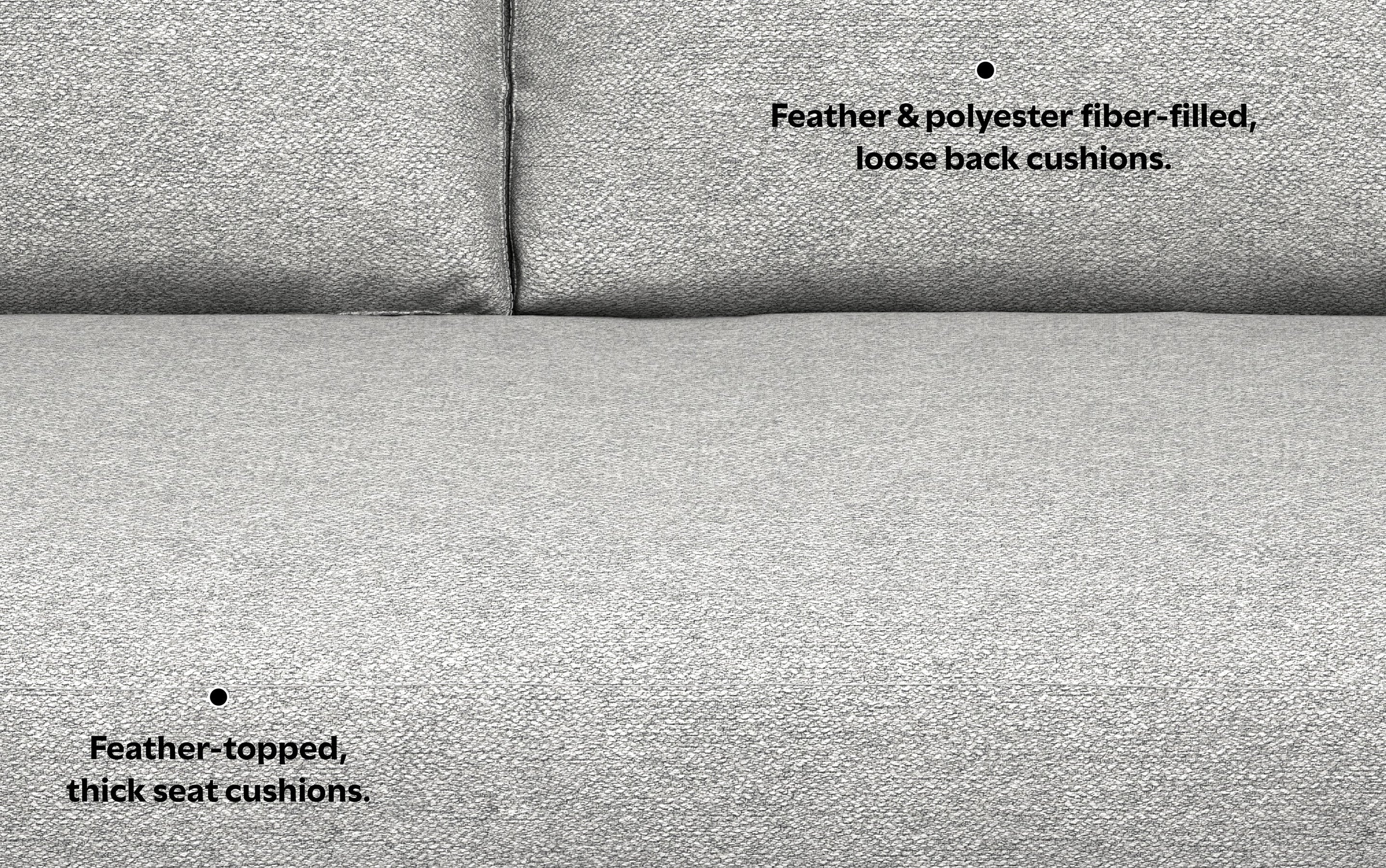 Mist Grey Woven Polyester Fabric | Morrison 72 inch Mid Century Sofa