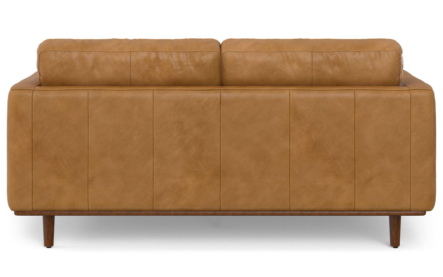 Sienna Genuine Top Grain Leather | Morrison 72 inch Mid Century Sofa in Genuine Leather