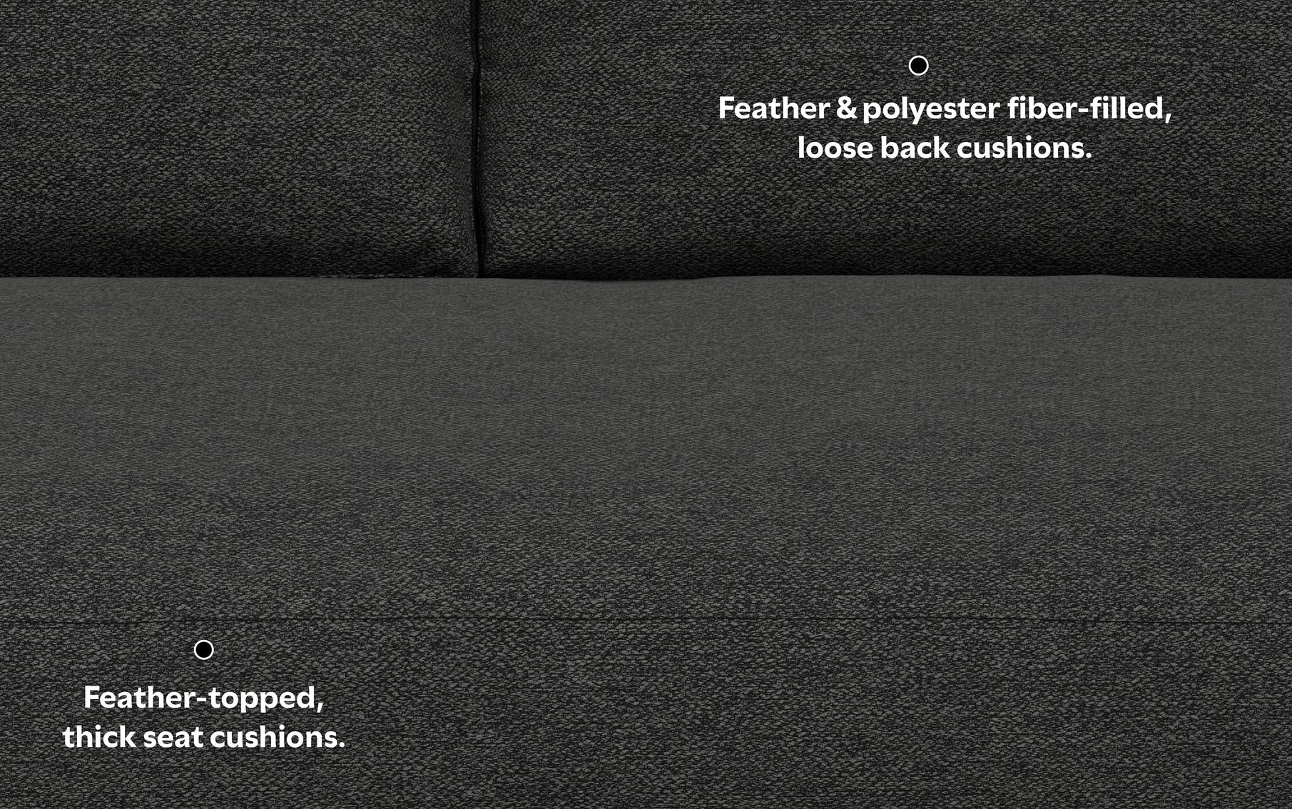 Charcoal Grey Woven Polyester Fabric | Morrison 88.5 inch Mid Century Sofa