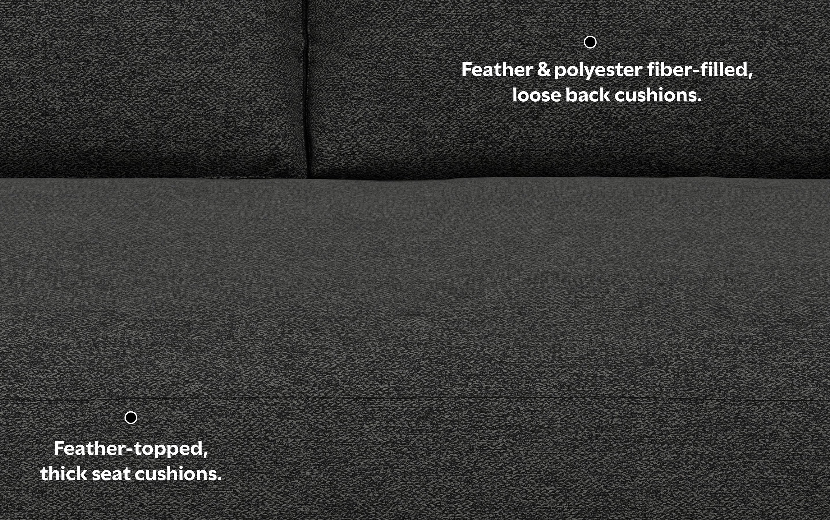 Charcoal Grey Woven Polyester Fabric | Morrison 88.5 inch Mid Century Sofa