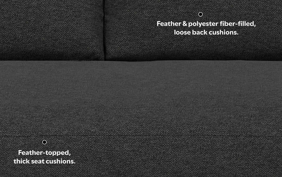 Charcoal Grey Woven Polyester Fabric | Morrison 88.5 inch Mid Century Sofa