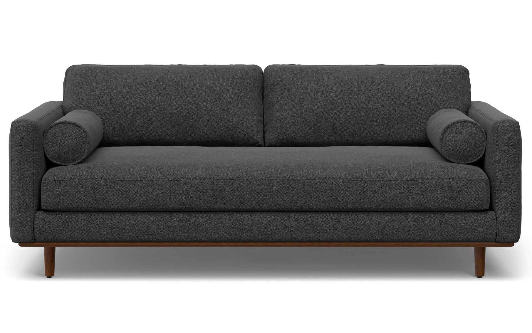 Charcoal Grey Woven Polyester Fabric | Morrison 88.5 inch Mid Century Sofa