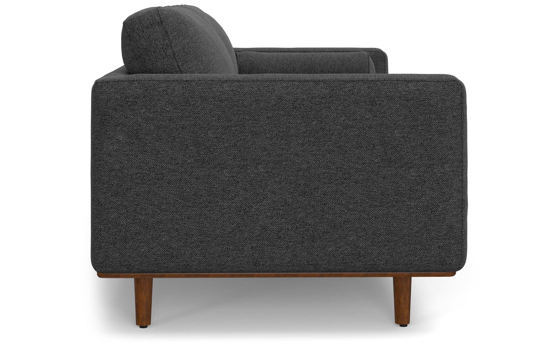 Charcoal Grey Woven Polyester Fabric | Morrison 88.5 inch Mid Century Sofa