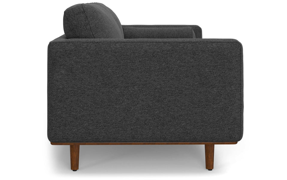 Charcoal Grey Woven Polyester Fabric | Morrison 88.5 inch Mid Century Sofa