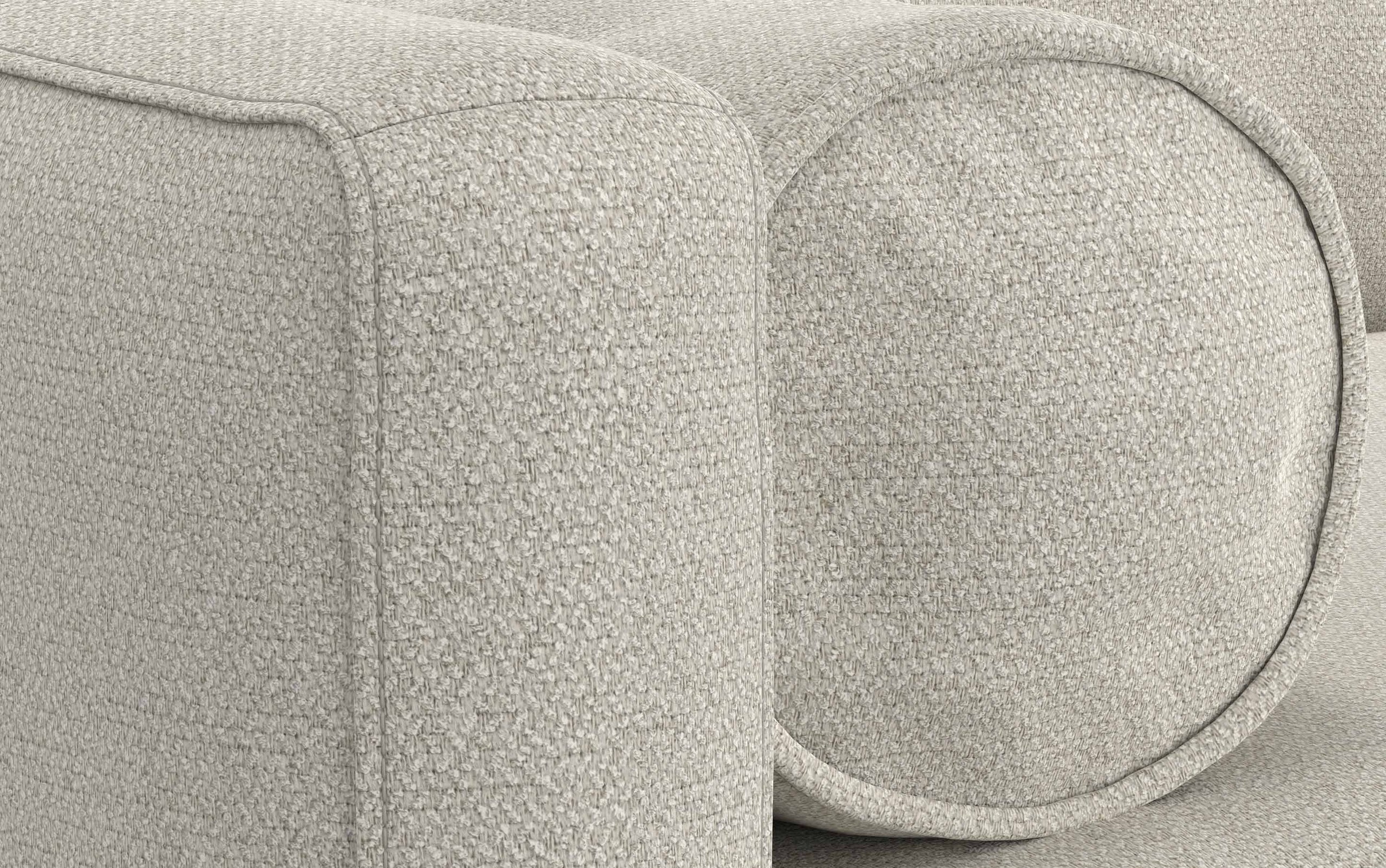 Cream White Woven-Blend Fabric | Morrison 88.5 inch Mid Century Sofa
