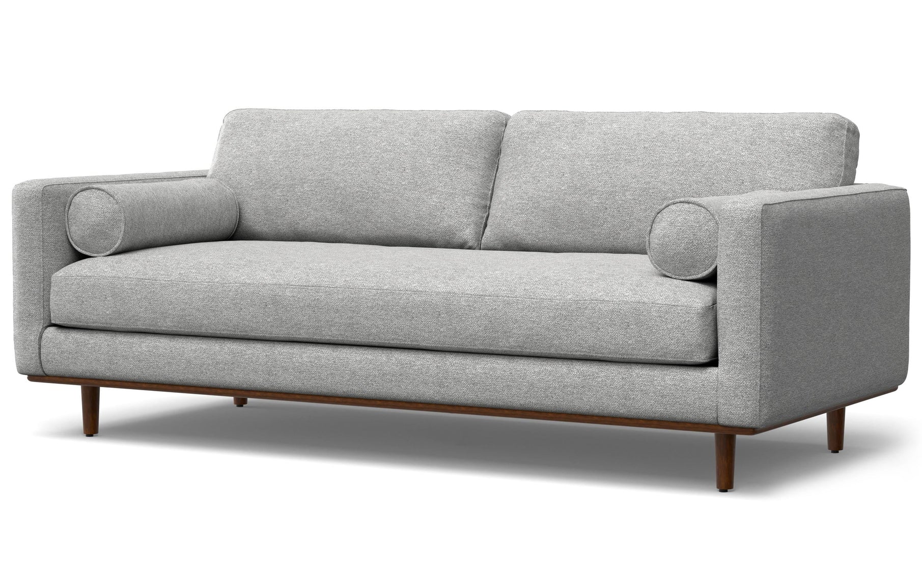 Mist Grey Woven Polyester Fabric | Morrison 88.5 inch Mid Century Sofa