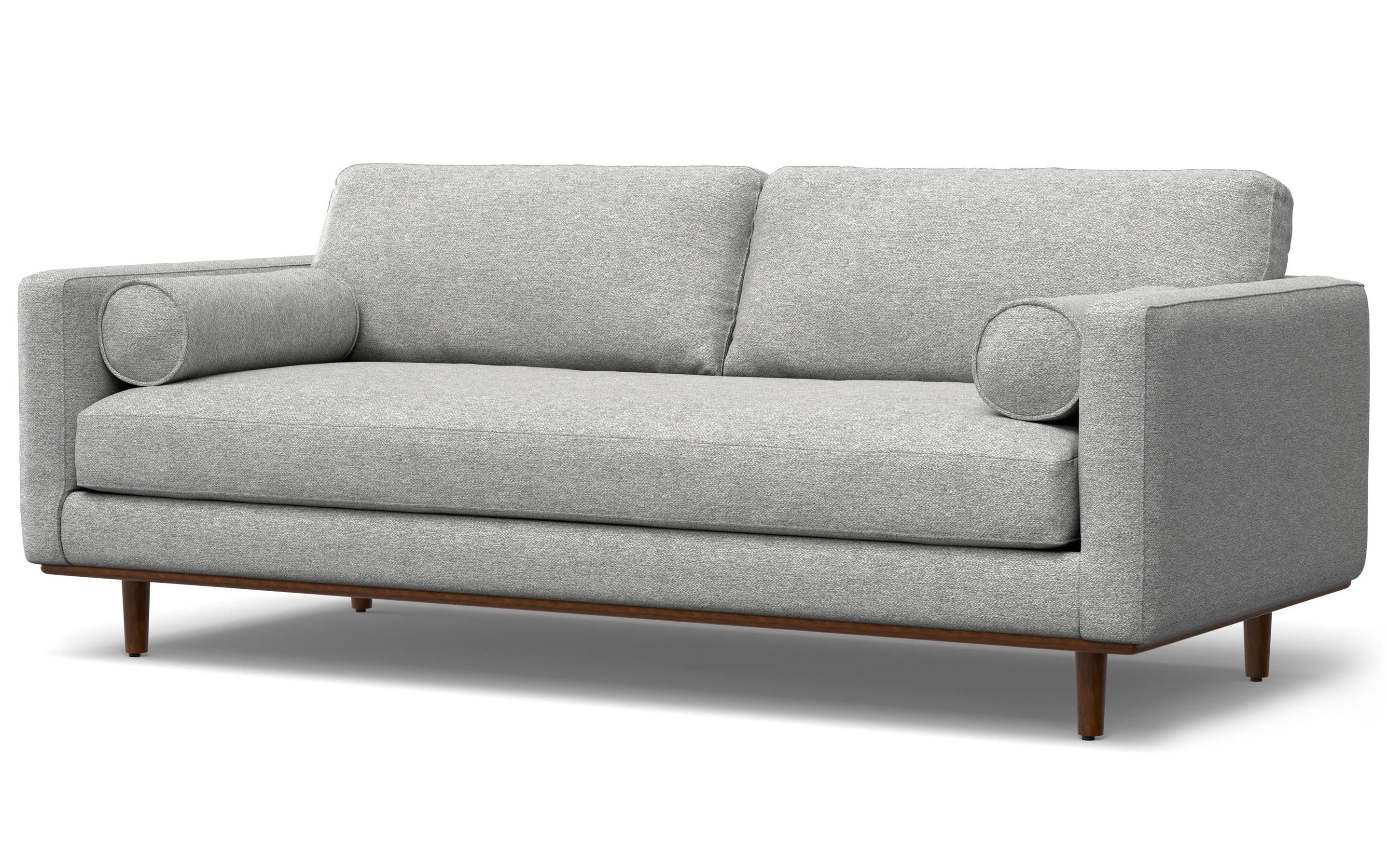 Mist Grey Woven Polyester Fabric | Morrison 88.5 inch Mid Century Sofa