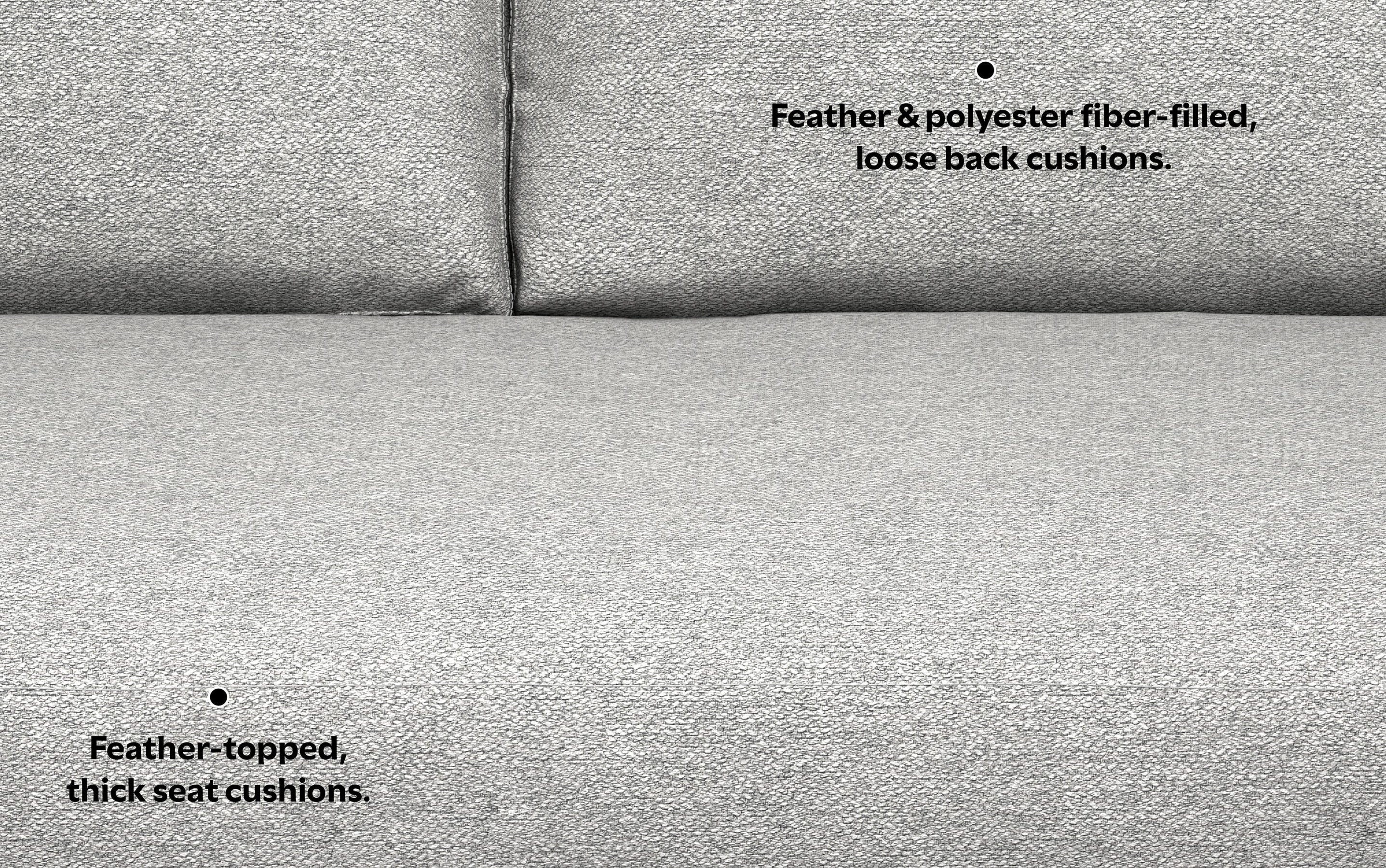 Mist Grey Woven Polyester Fabric | Morrison 88.5 inch Mid Century Sofa