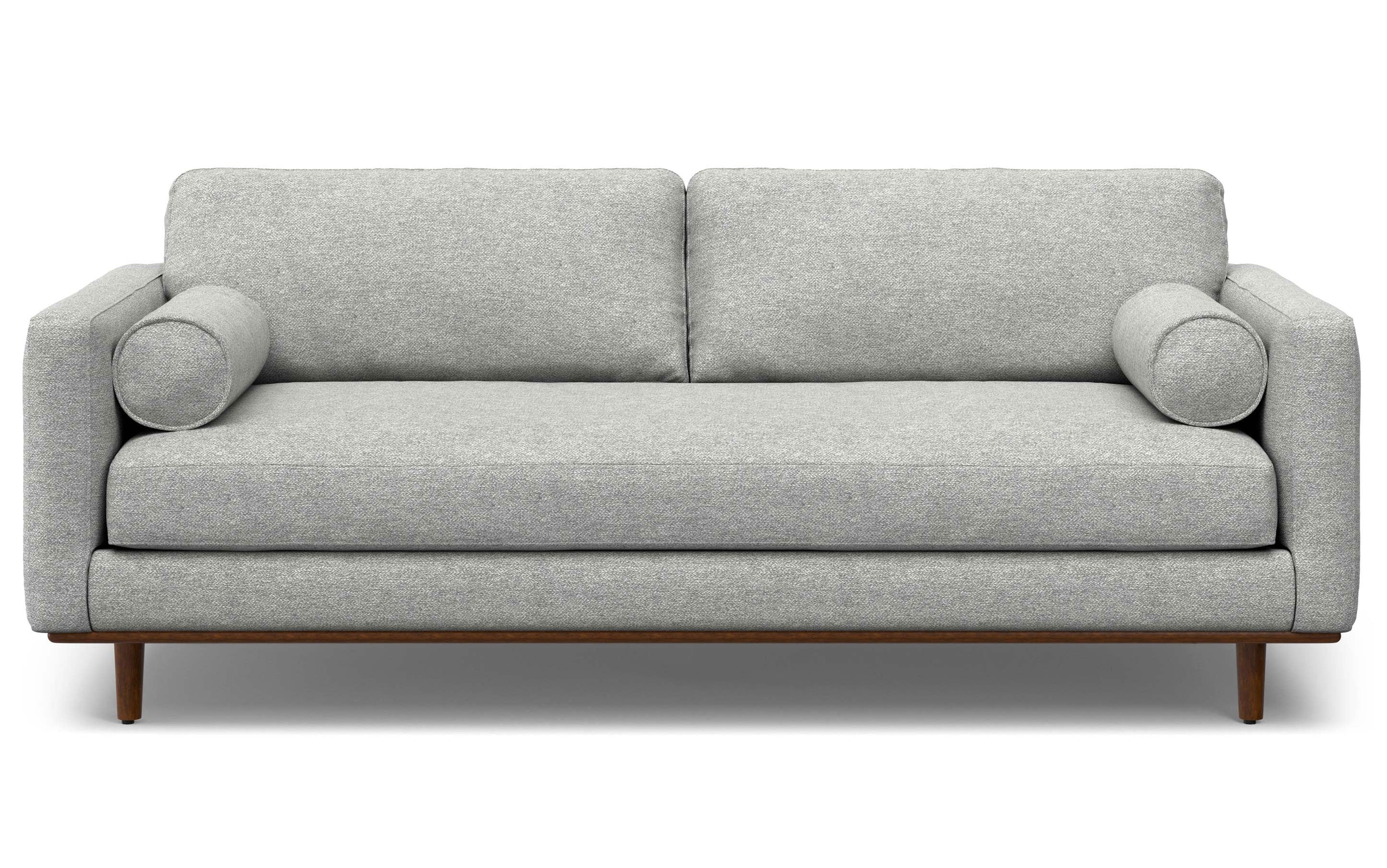 Mist Grey Woven Polyester Fabric | Morrison 88.5 inch Mid Century Sofa