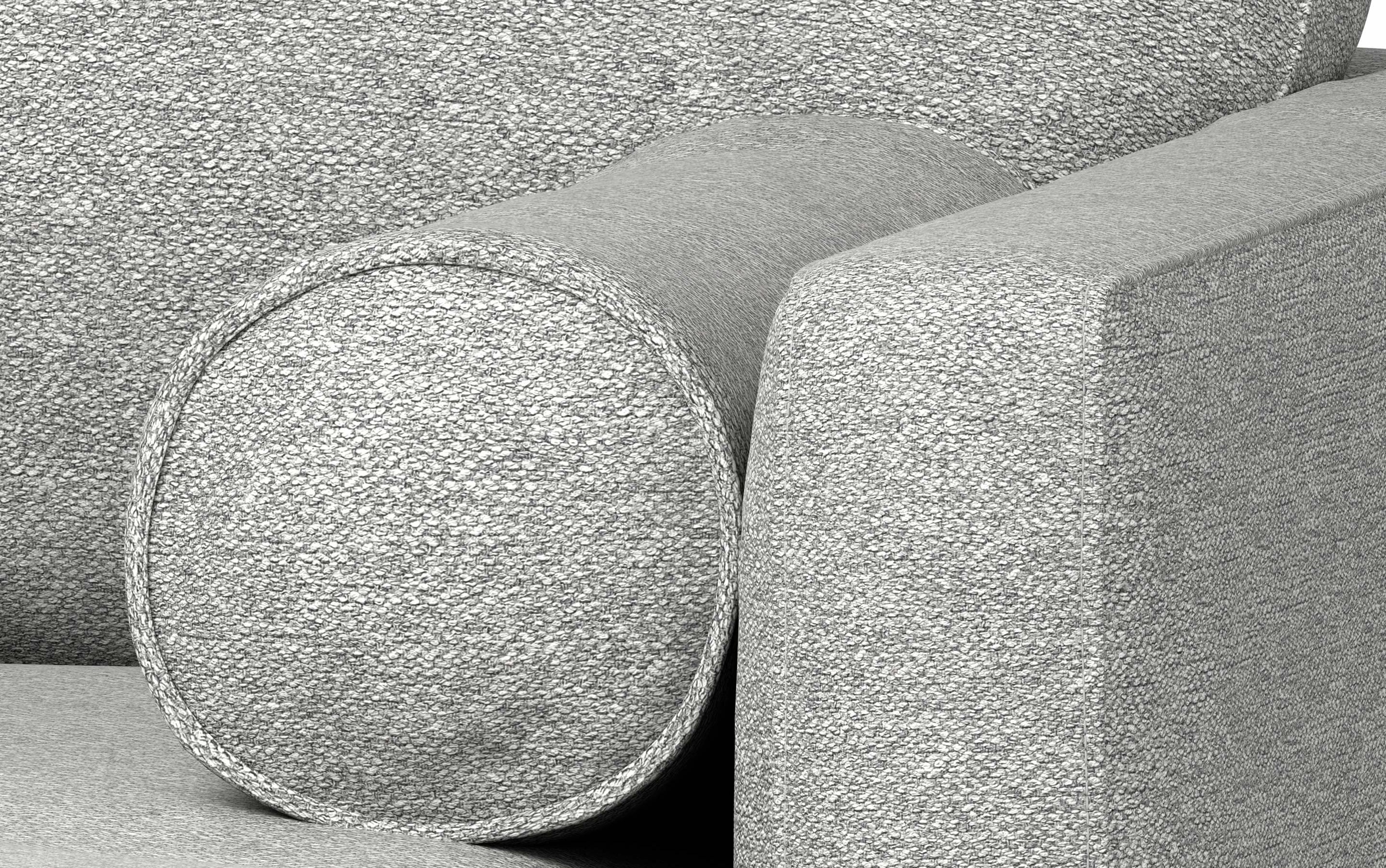 Mist Grey Woven Polyester Fabric | Morrison 88.5 inch Mid Century Sofa