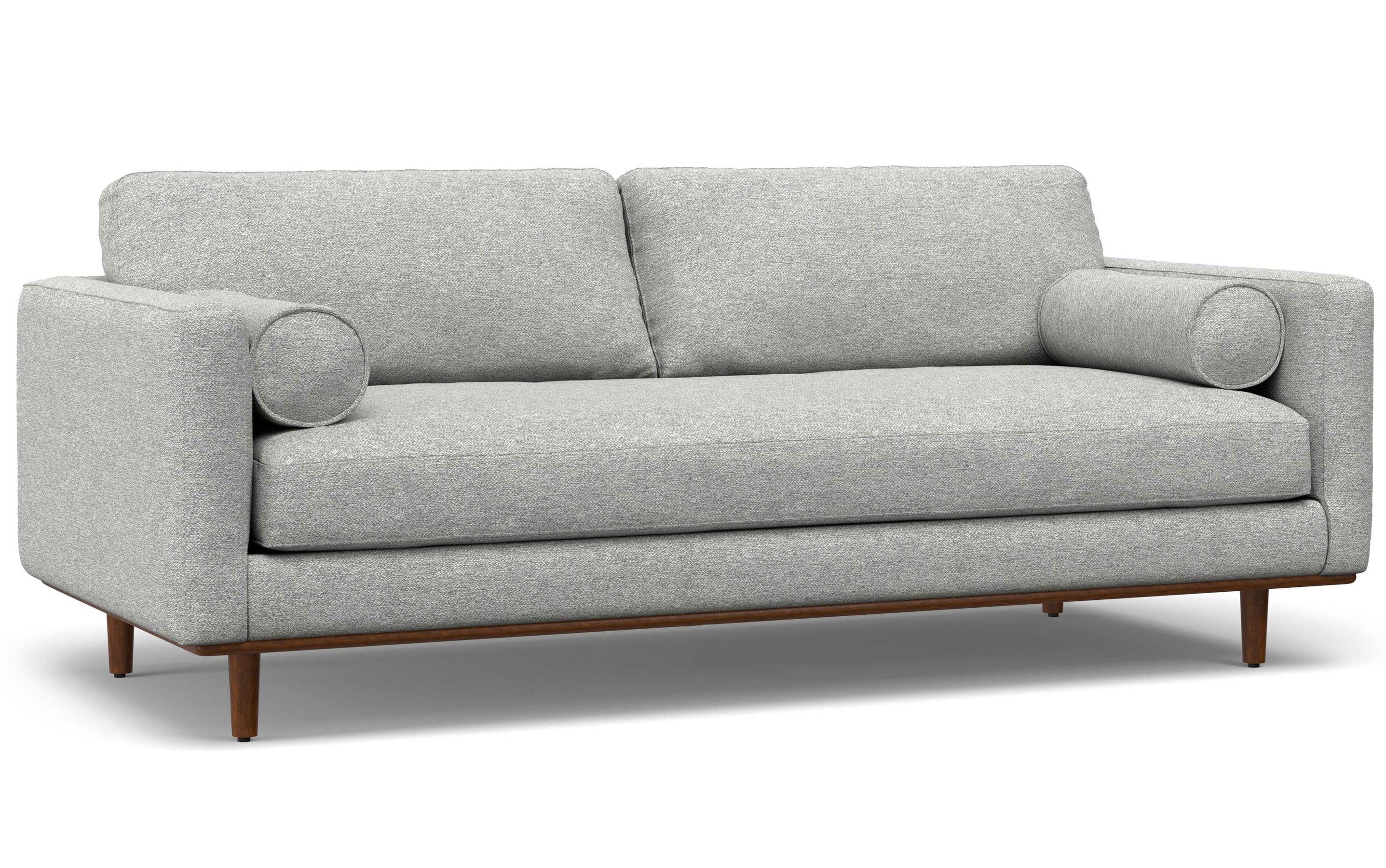 Mist Grey Woven Polyester Fabric | Morrison 88.5 inch Mid Century Sofa