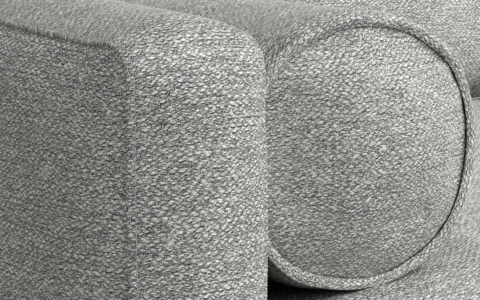 Mist Grey Woven Polyester Fabric | Morrison 88.5 inch Mid Century Sofa