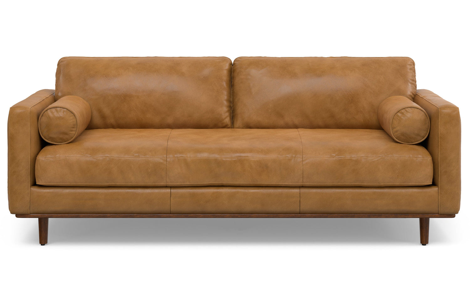 Sienna Genuine Top Grain Leather | Morrison 89 inch Mid Century Sofa Genuine Leather