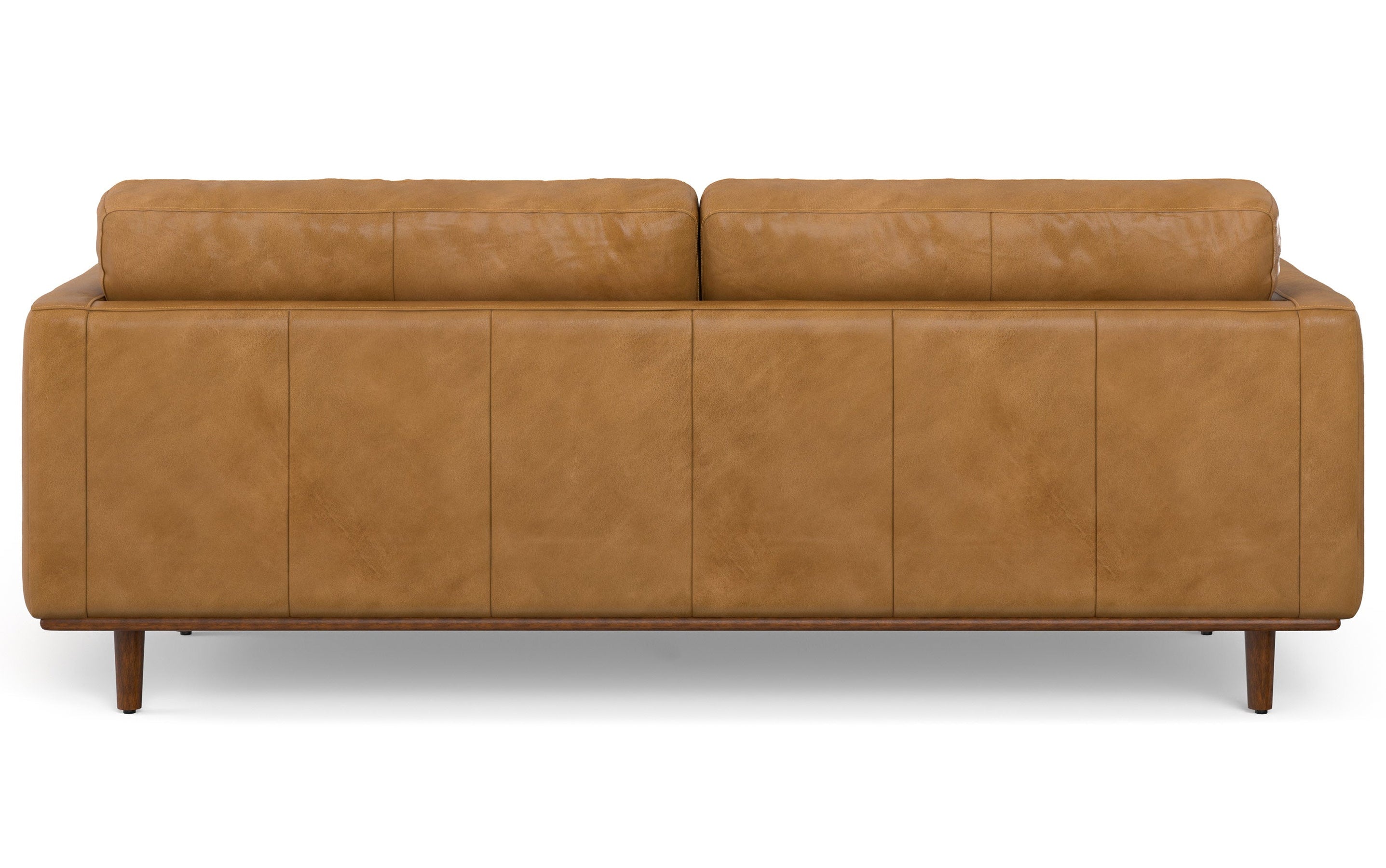 Sienna Genuine Top Grain Leather | Morrison 89 inch Mid Century Sofa Genuine Leather