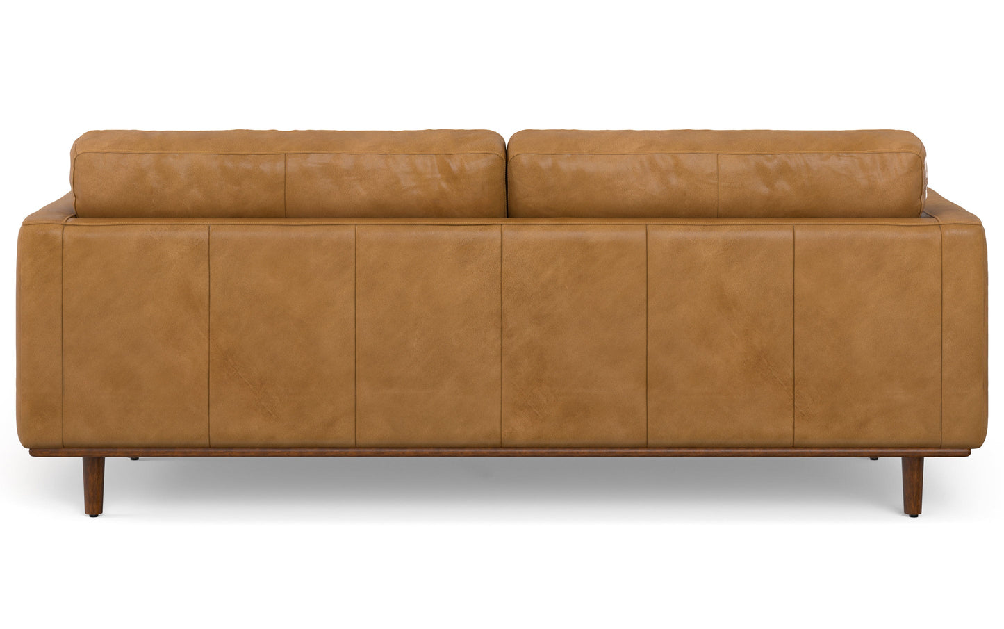 Sienna Genuine Top Grain Leather | Morrison 89 inch Mid Century Sofa Genuine Leather