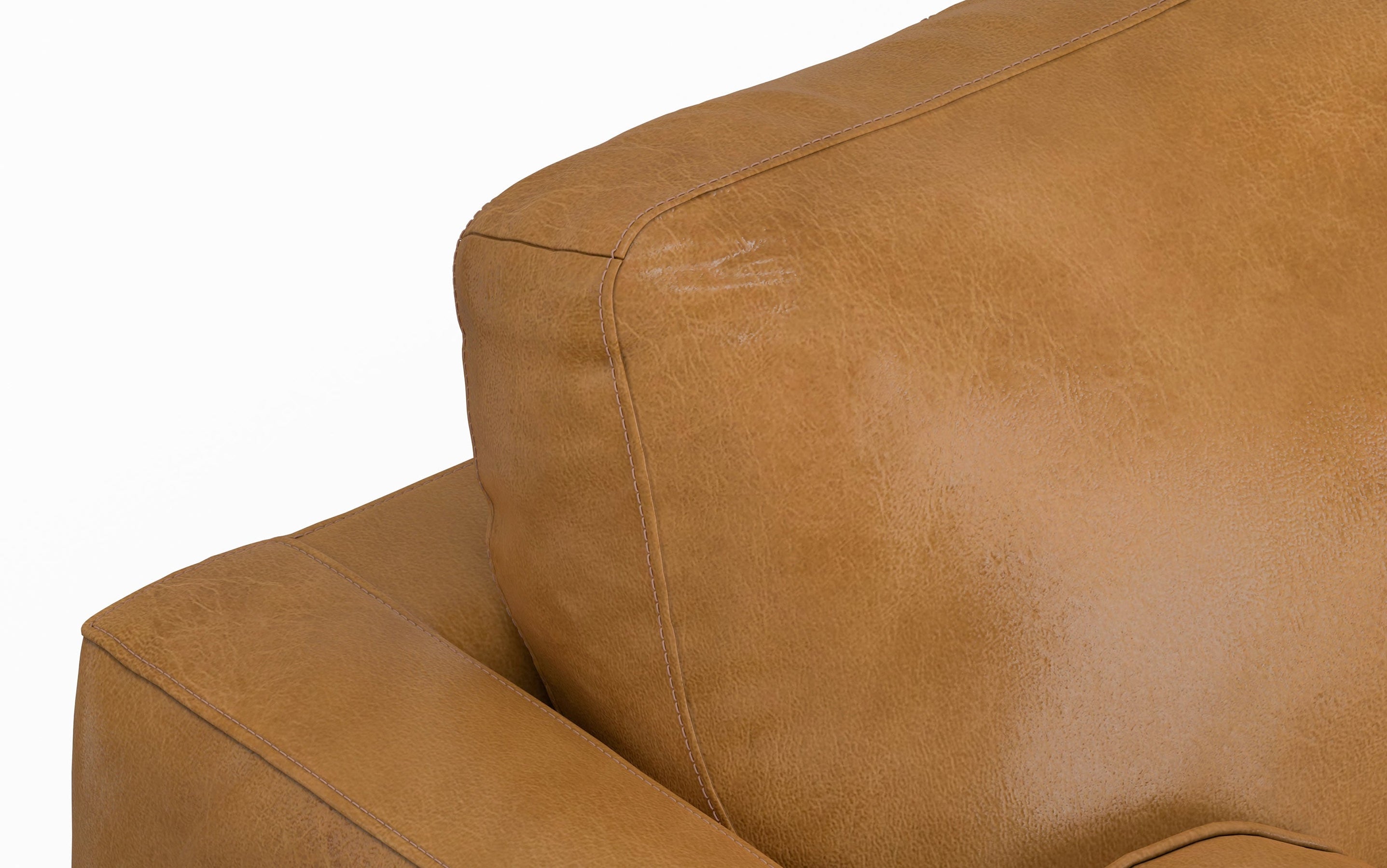 Sienna Genuine Top Grain Leather | Morrison 72 inch Mid Century Sofa in Genuine Leather