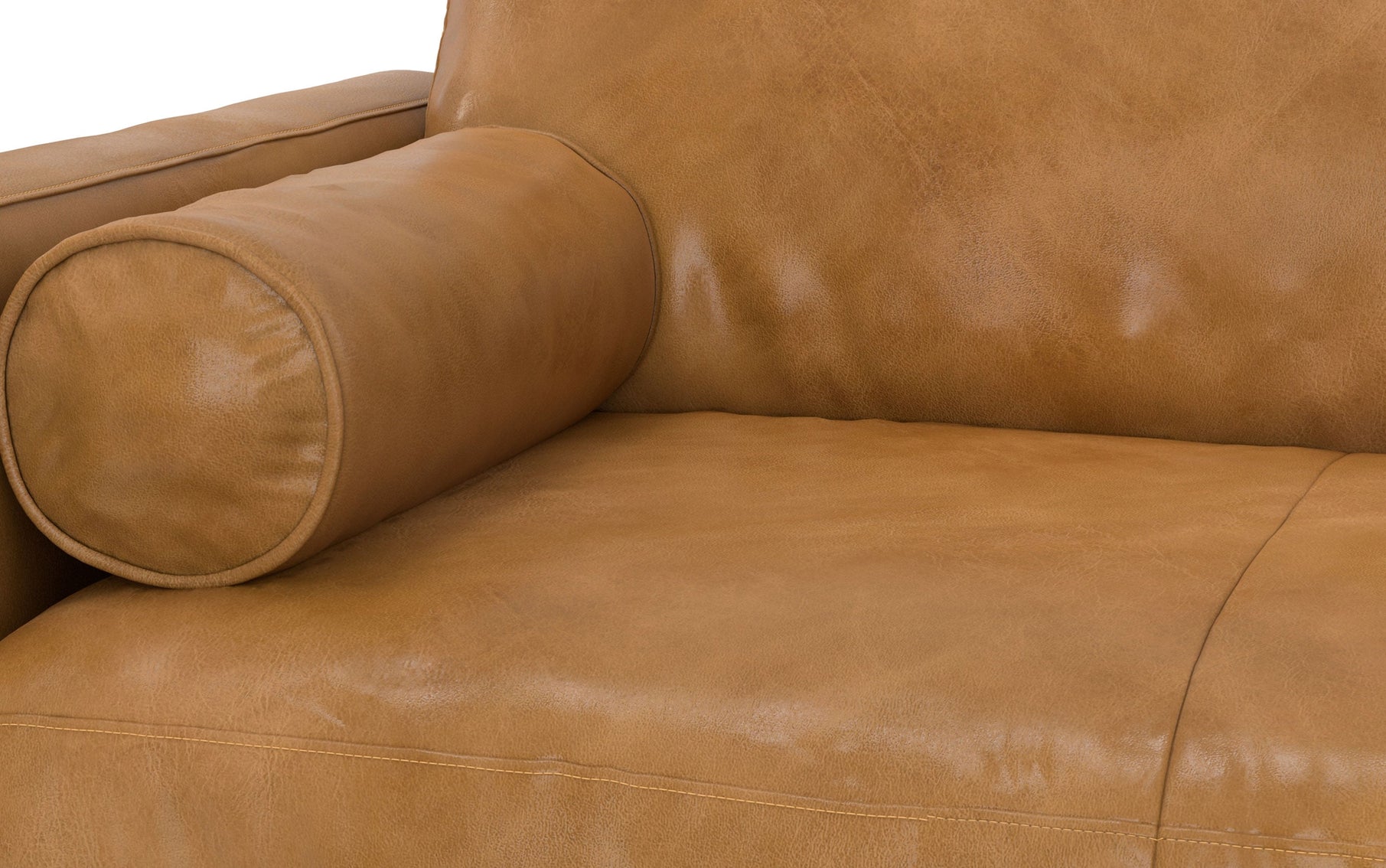 Sienna Genuine Top Grain Leather | Morrison 72 inch Mid Century Sofa in Genuine Leather