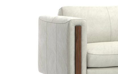 Light Smoke Grey Genuine Leather | Richard 83 inch Sofa in Genuine Leather