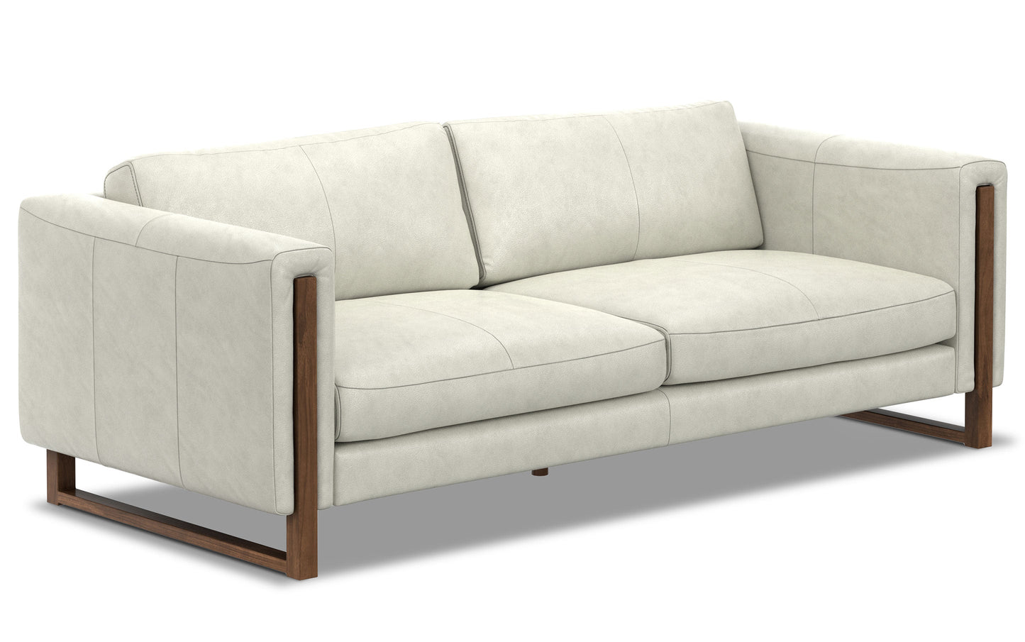 Light Smoke Grey Genuine Leather | Richard 83 inch Sofa in Genuine Leather