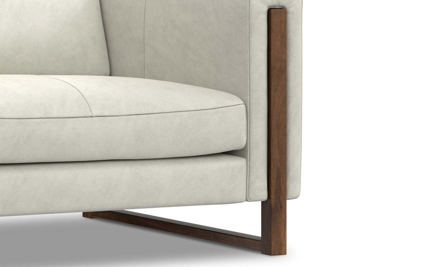 Light Smoke Grey Genuine Leather | Richard 83 inch Sofa in Genuine Leather