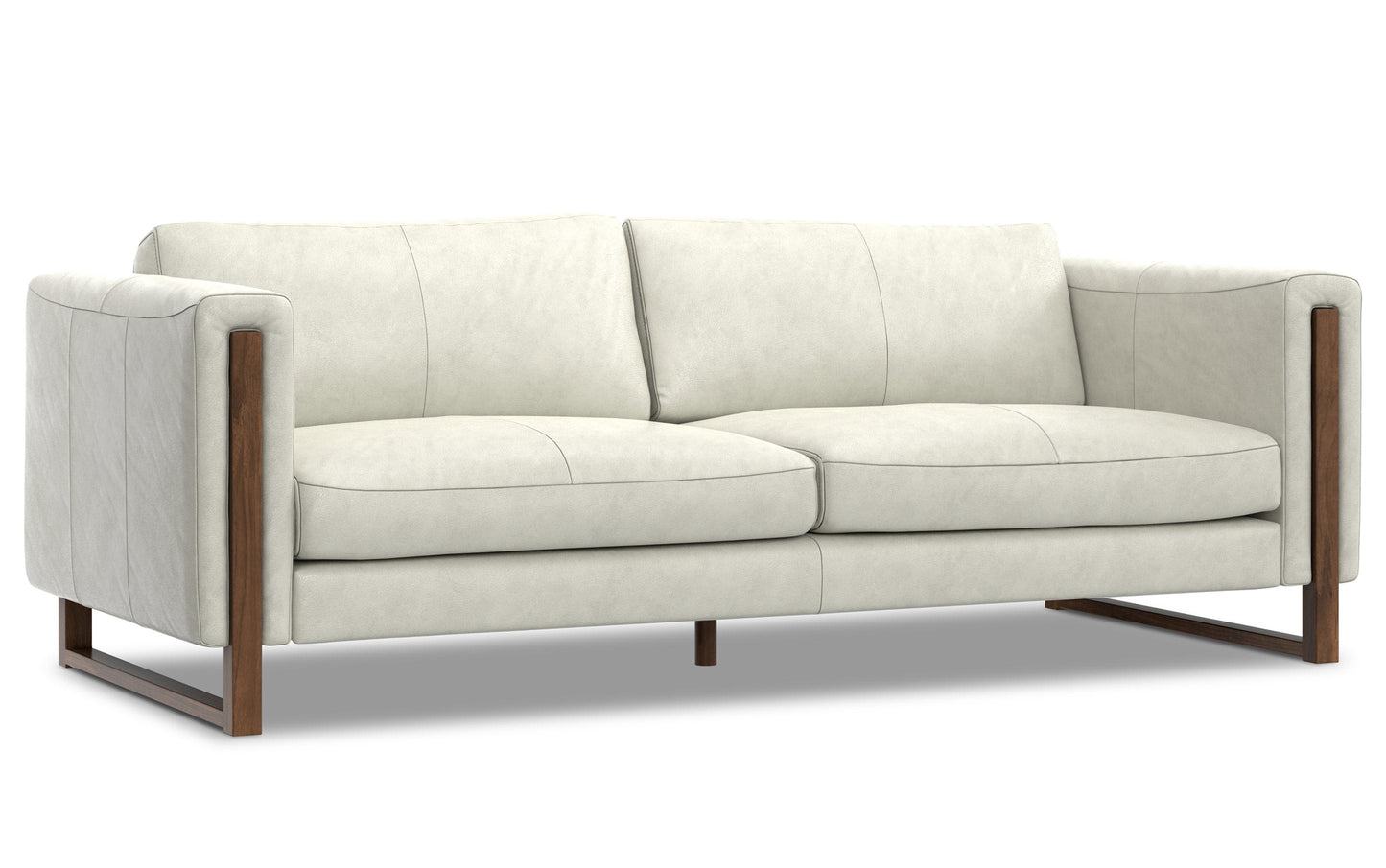 Light Smoke Grey Genuine Leather | Richard 83 inch Sofa in Genuine Leather
