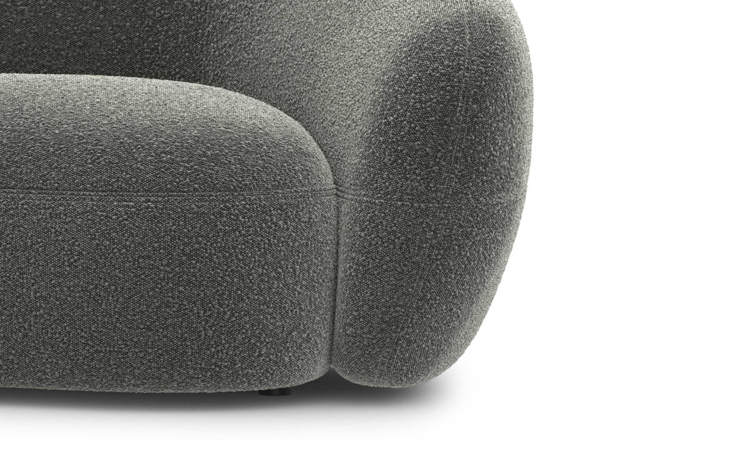 Stone Grey Boucle Performance Fabric | Sherri 89 inch Sofa in Boucle Performance Fabric