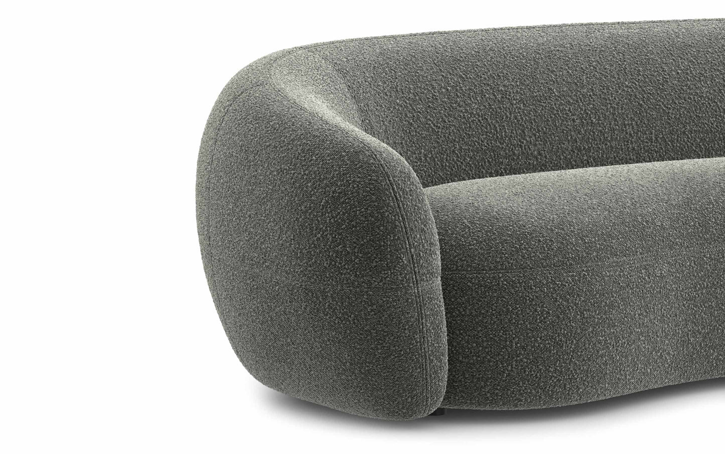 Stone Grey Boucle Performance Fabric | Sherri 89 inch Sofa in Boucle Performance Fabric