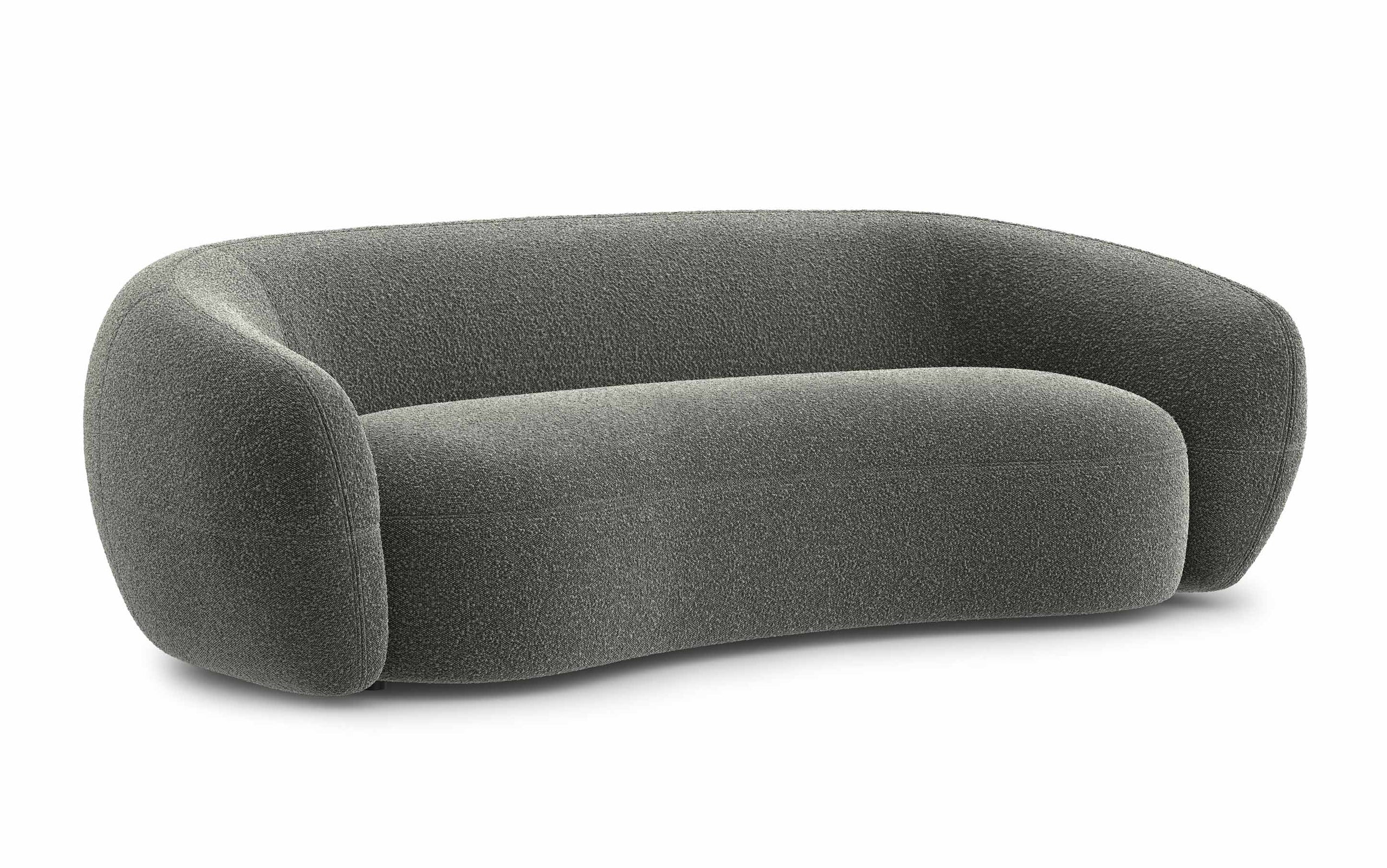 Stone Grey Boucle Performance Fabric | Sherri 89 inch Sofa in Boucle Performance Fabric
