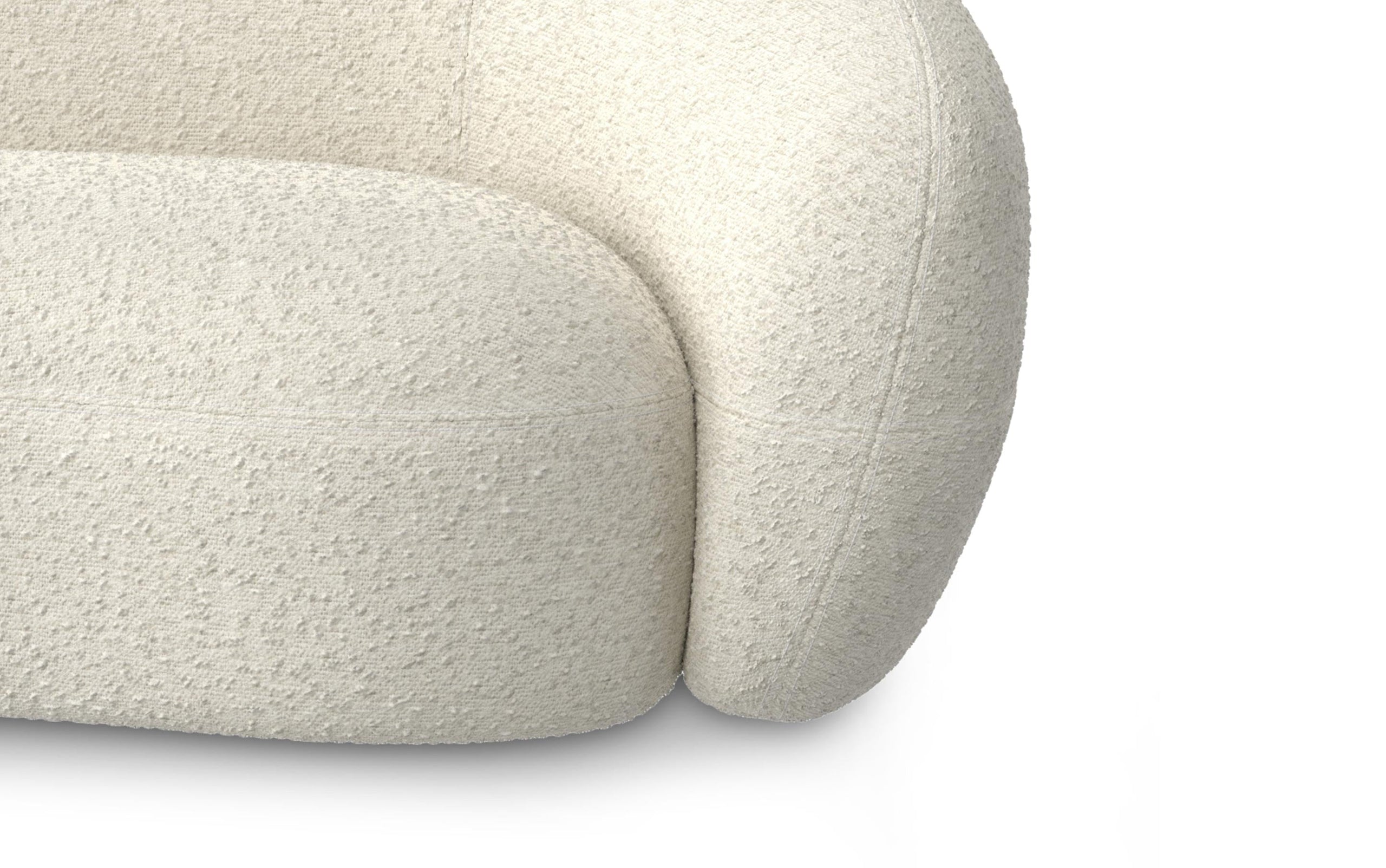 Vanilla Cream Boucle Performance Fabric | Sherri 89 inch Sofa in Boucle Performance Fabric