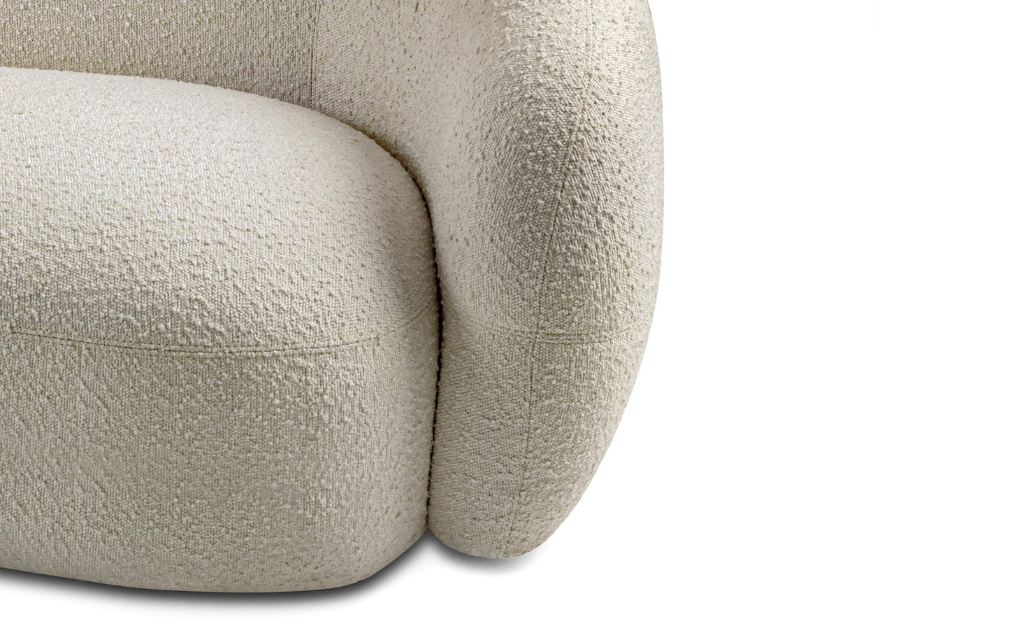 Vanilla Cream Boucle Performance Fabric | Sherri 89 inch Sofa in Boucle Performance Fabric