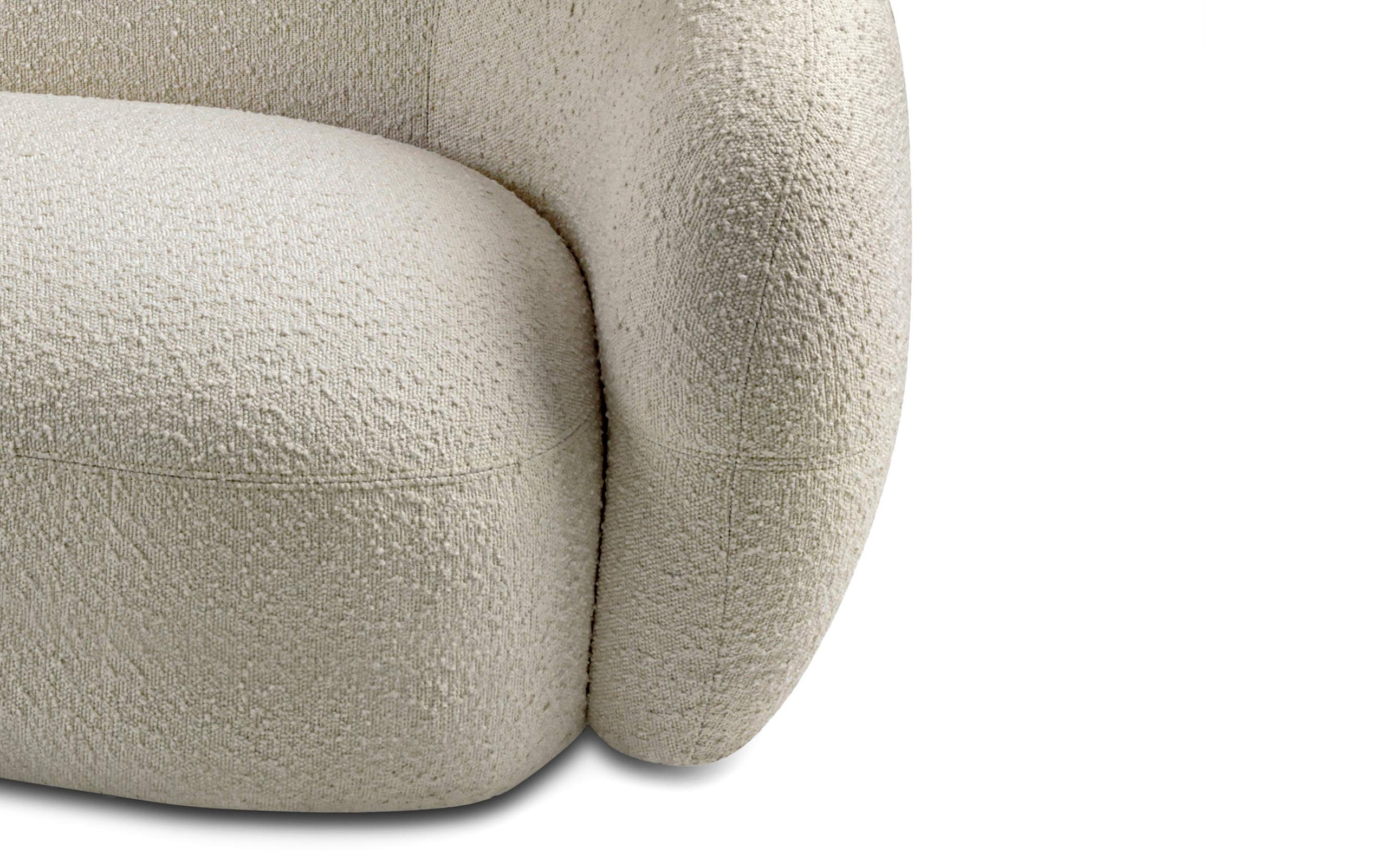 Vanilla Cream Boucle Performance Fabric | Sherri 89 inch Sofa in Boucle Performance Fabric