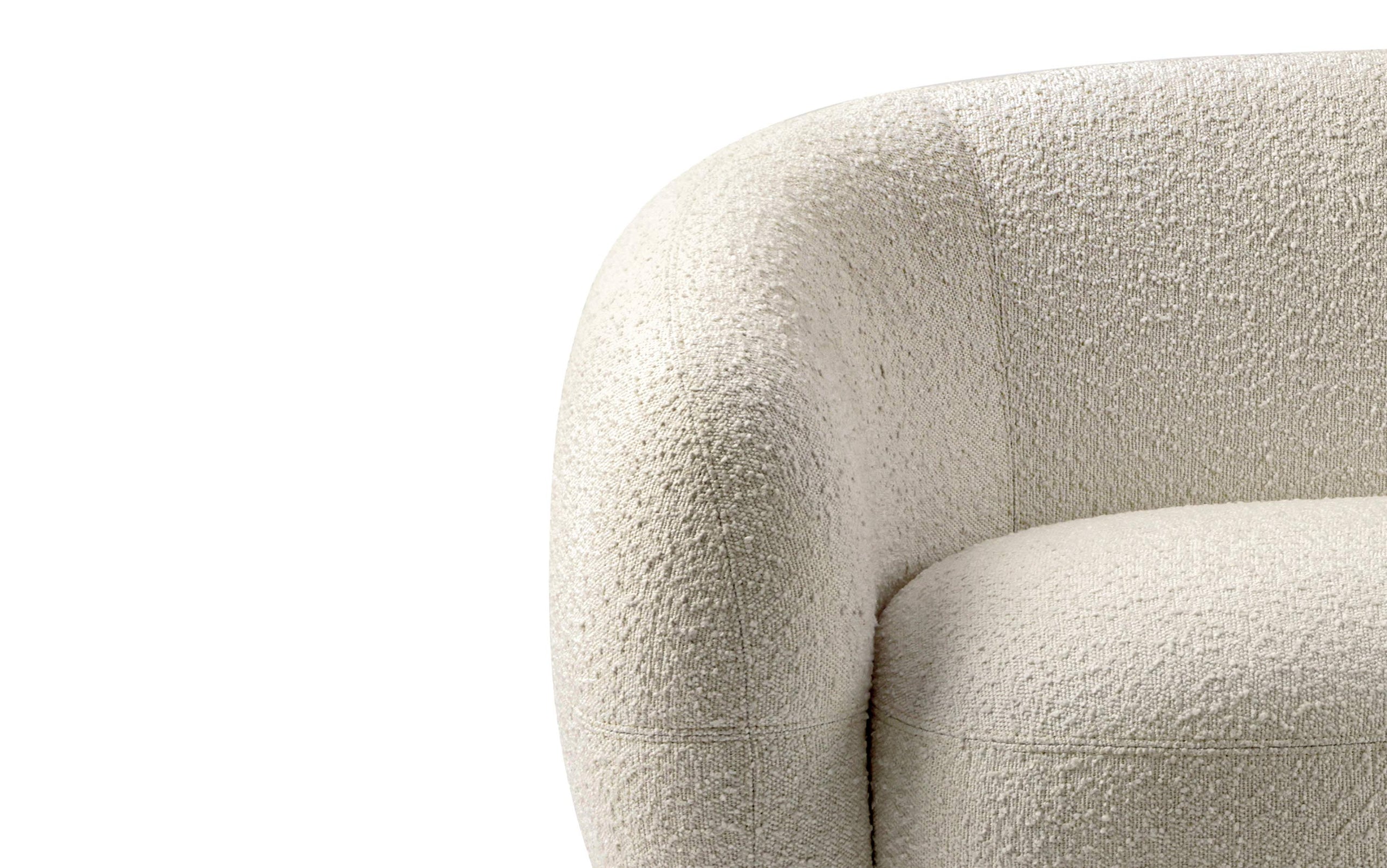 Vanilla Cream Boucle Performance Fabric | Sherri 89 inch Sofa in Boucle Performance Fabric