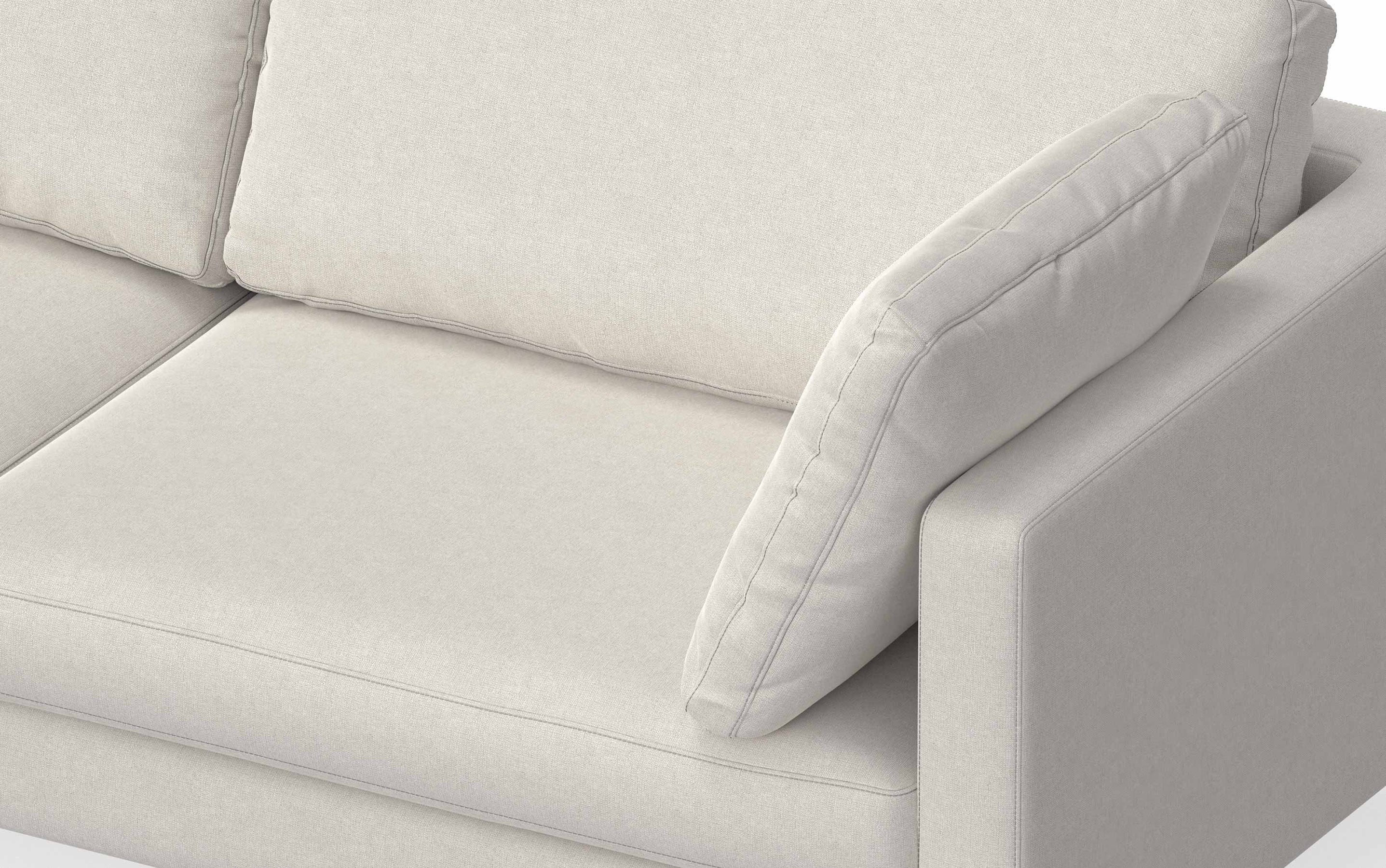 Cream Performance Fabric | Ava 76 inch Mid Century Sofa with Ottoman Set