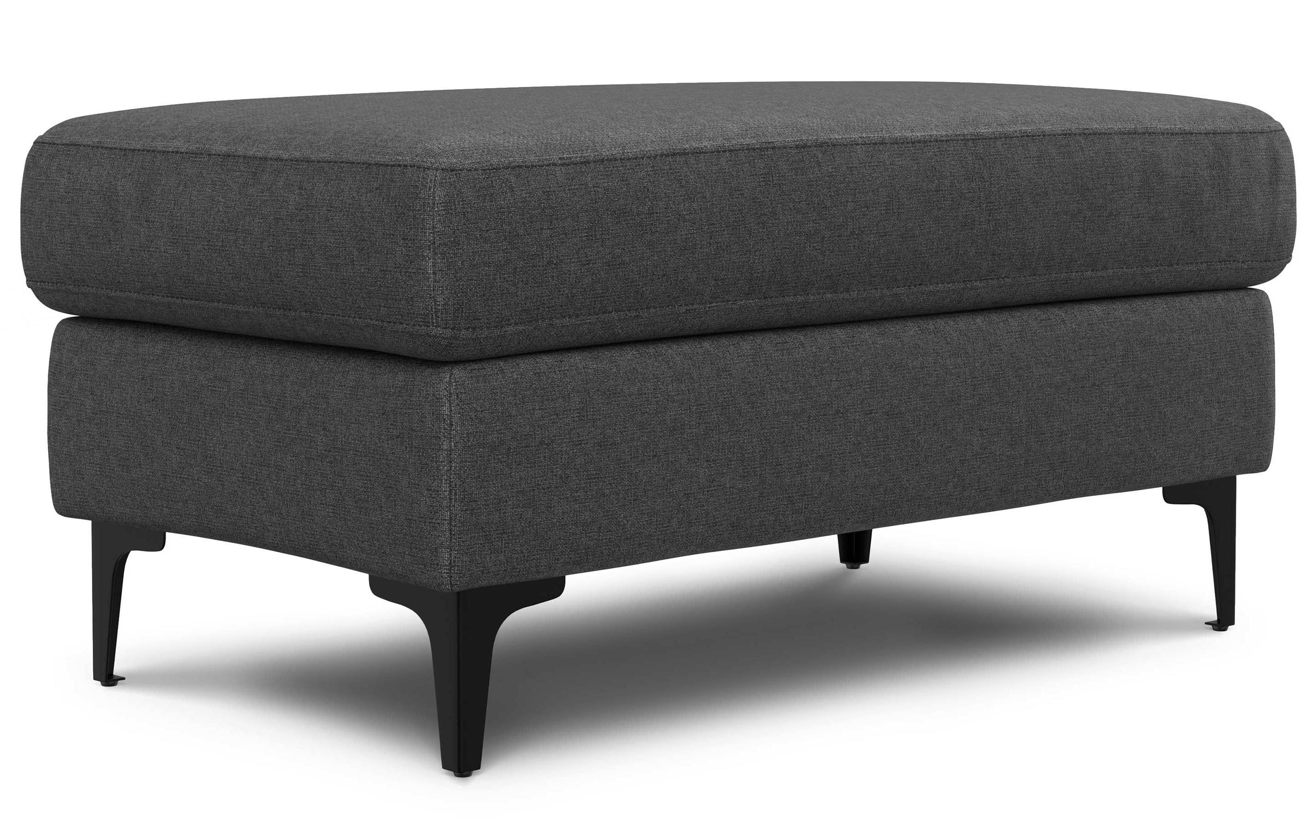 Pebble Grey Performance Fabric | Ava 76 inch Mid Century Sofa with Ottoman Set