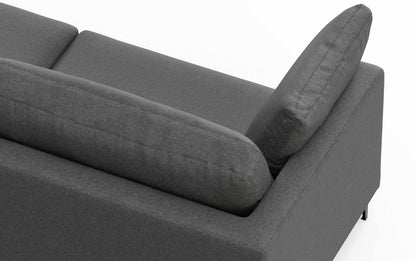 Pebble Grey Performance Fabric | Ava 90 inch Mid Century Sofa with Ottoman Set