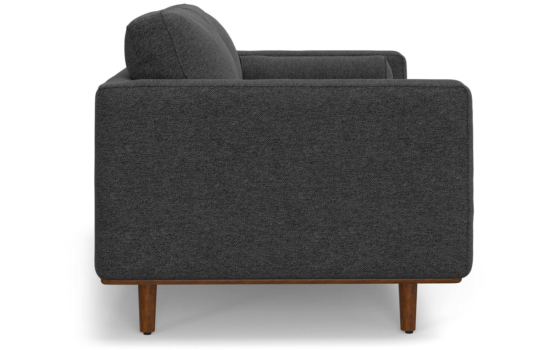 Charcoal Grey Woven Polyester Fabric | Morrison 72-inch Sofa and Ottoman Set in Woven-Blend Fabric