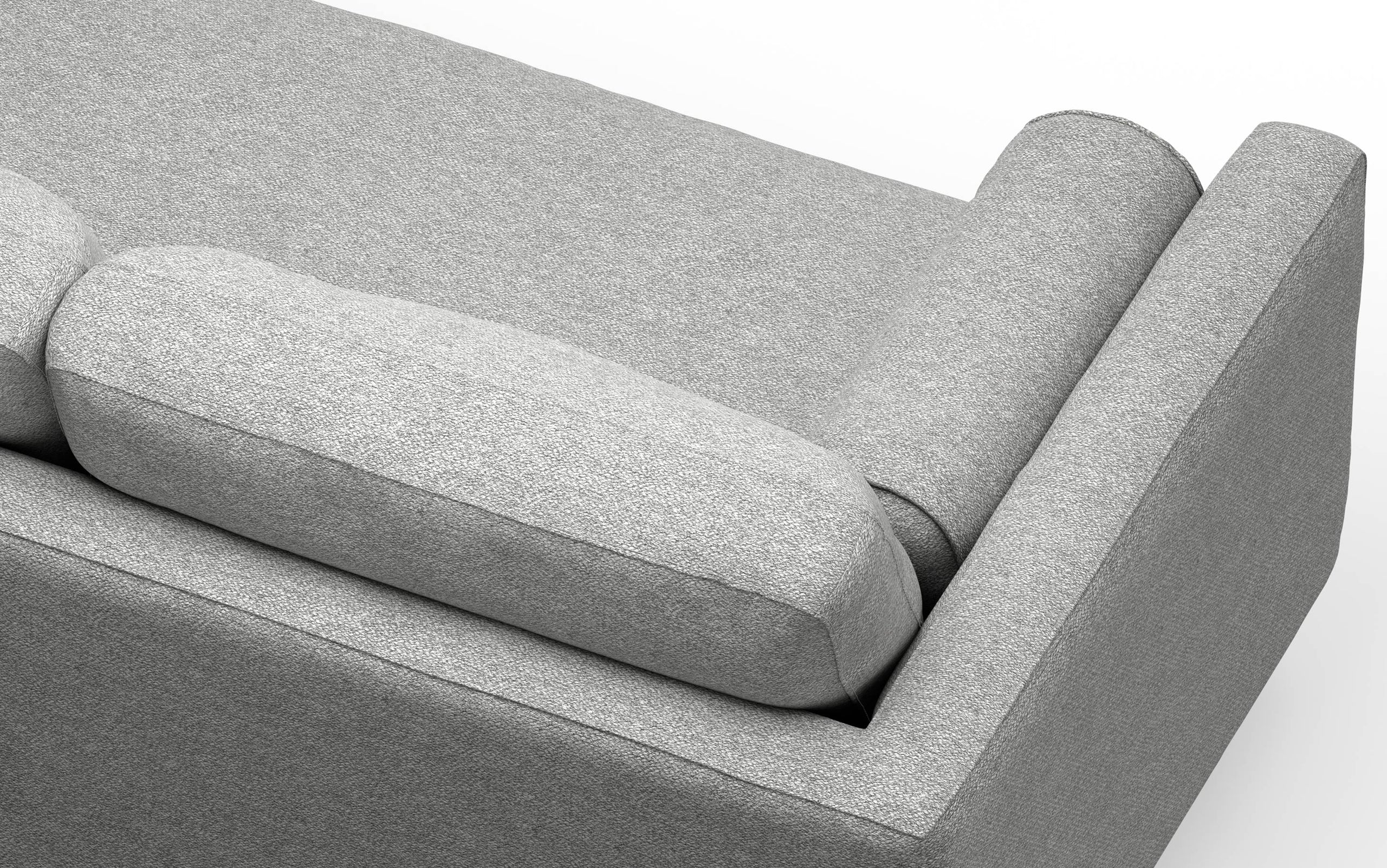 Mist Grey Woven-Blend Fabric | Morrison 72-inch Sofa and Ottoman Set in Woven-Blend Fabric