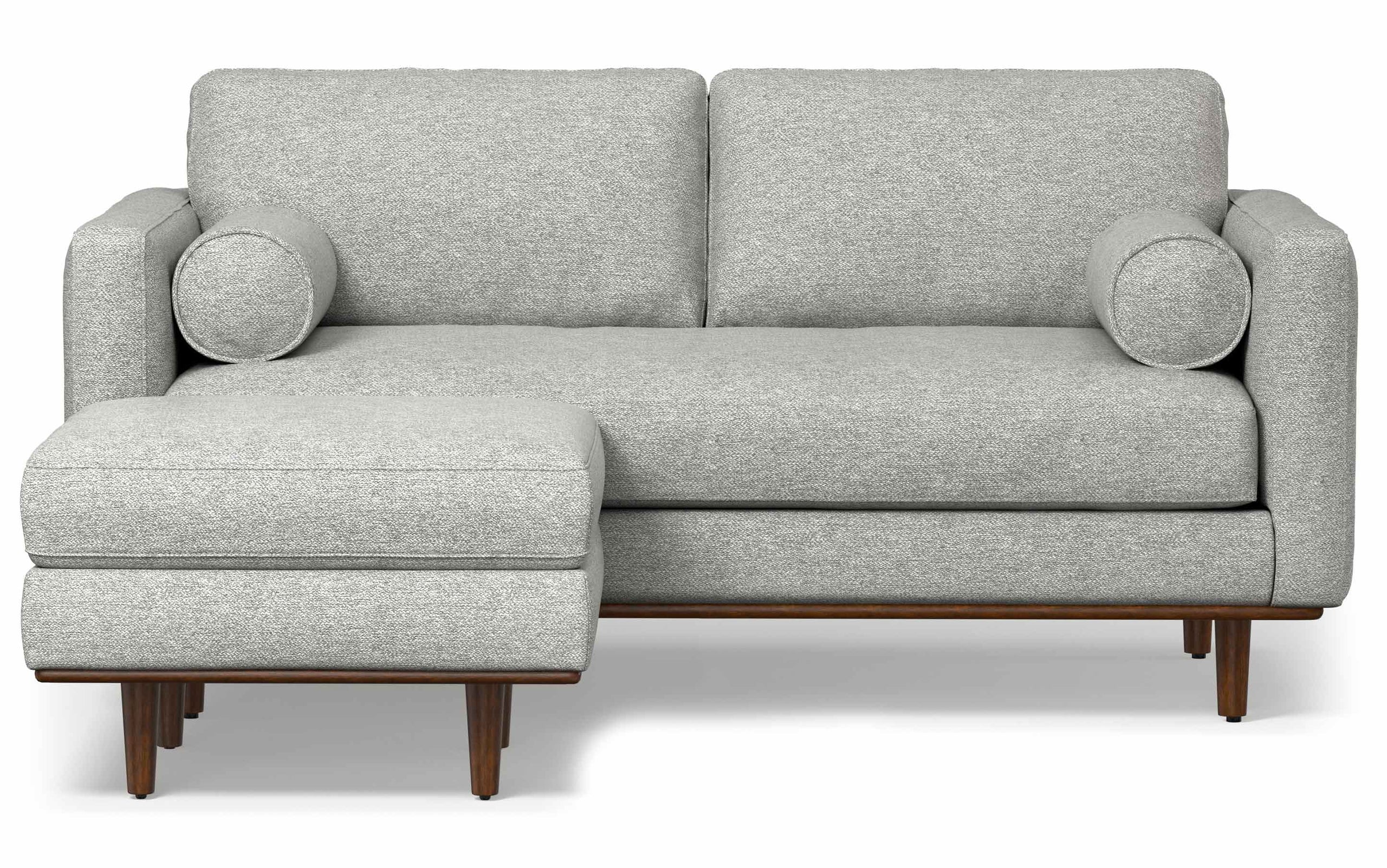 Mist Grey Woven-Blend Fabric | Morrison 72-inch Sofa and Ottoman Set in Woven-Blend Fabric