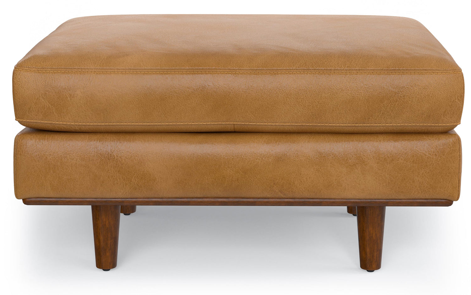 Sienna Genuine Top Grain Leather | Morrison 72-inch Sofa and Ottoman Set in Genuine Leather