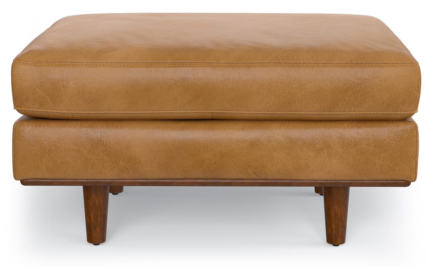Sienna Genuine Top Grain Leather | Morrison 72-inch Sofa and Ottoman Set in Genuine Leather