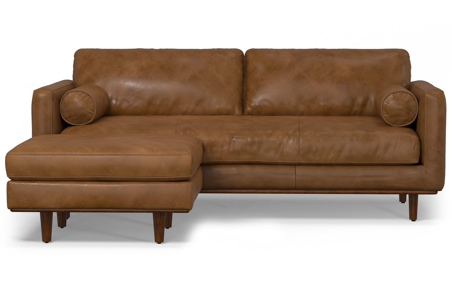 Caramel Brown | Morrison 89-inch Sofa and Ottoman Set in Genuine Leather