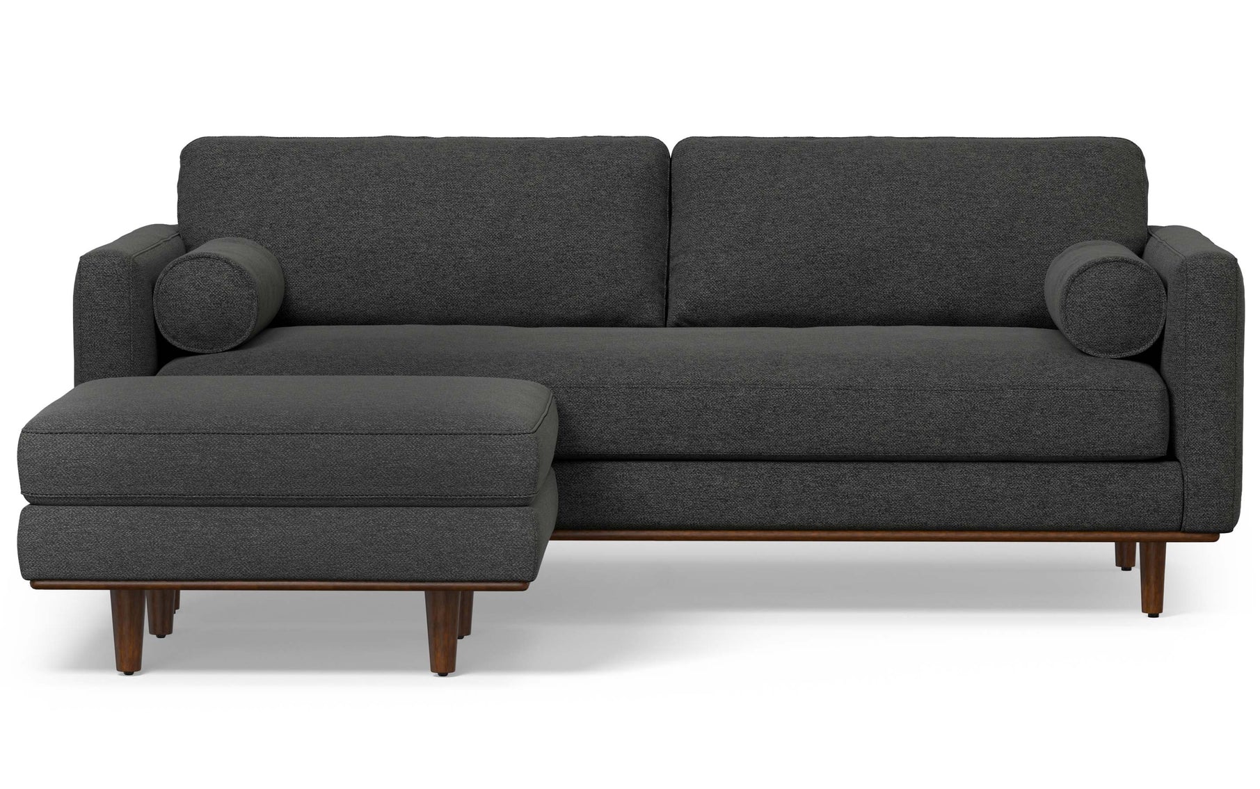 Charcoal Grey Woven Polyester Fabric | Morrison 89-inch Sofa and Ottoman Set