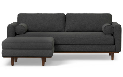 Charcoal Grey Woven-Blend Fabric | Morrison 89-inch Sofa and Ottoman Set