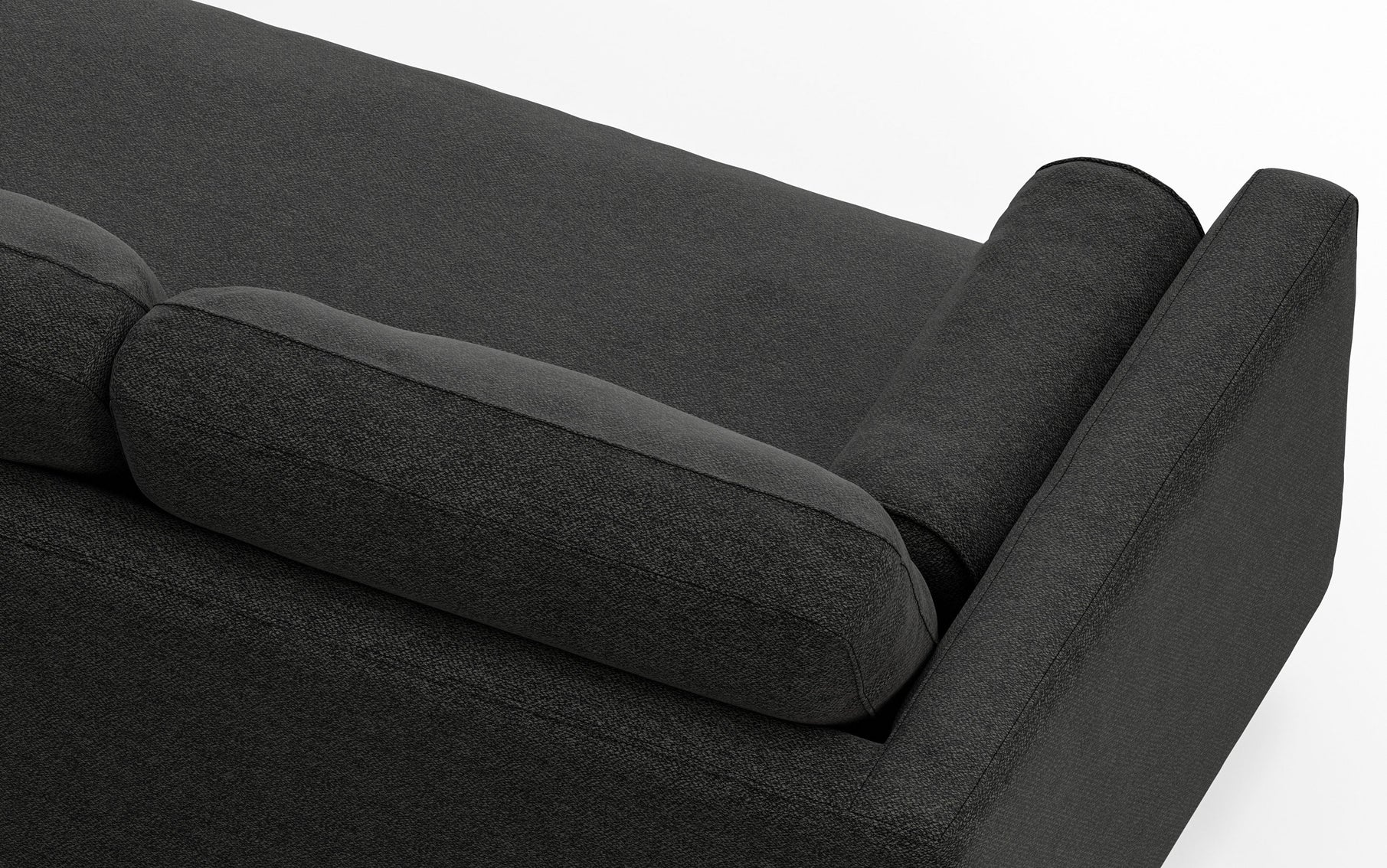 Charcoal Grey Woven Polyester Fabric | Morrison 89-inch Sofa and Ottoman Set