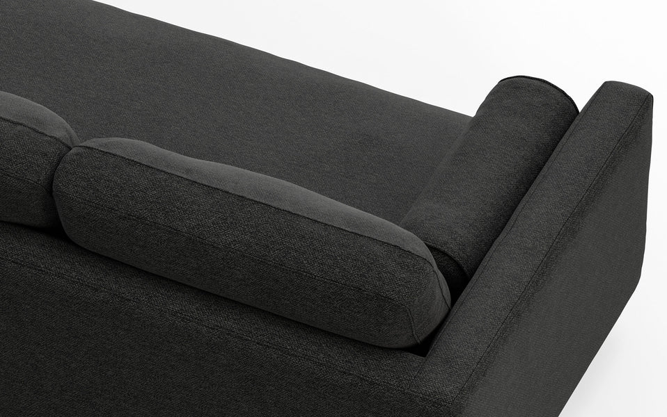 Charcoal Grey Woven Polyester Fabric | Morrison 89-inch Sofa and Ottoman Set