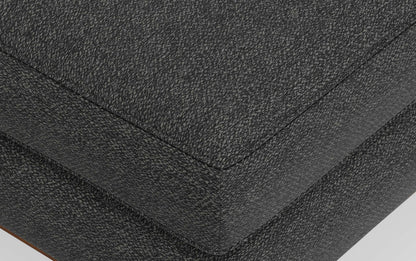 Charcoal Grey Woven-Blend Fabric | Morrison 89-inch Sofa and Ottoman Set